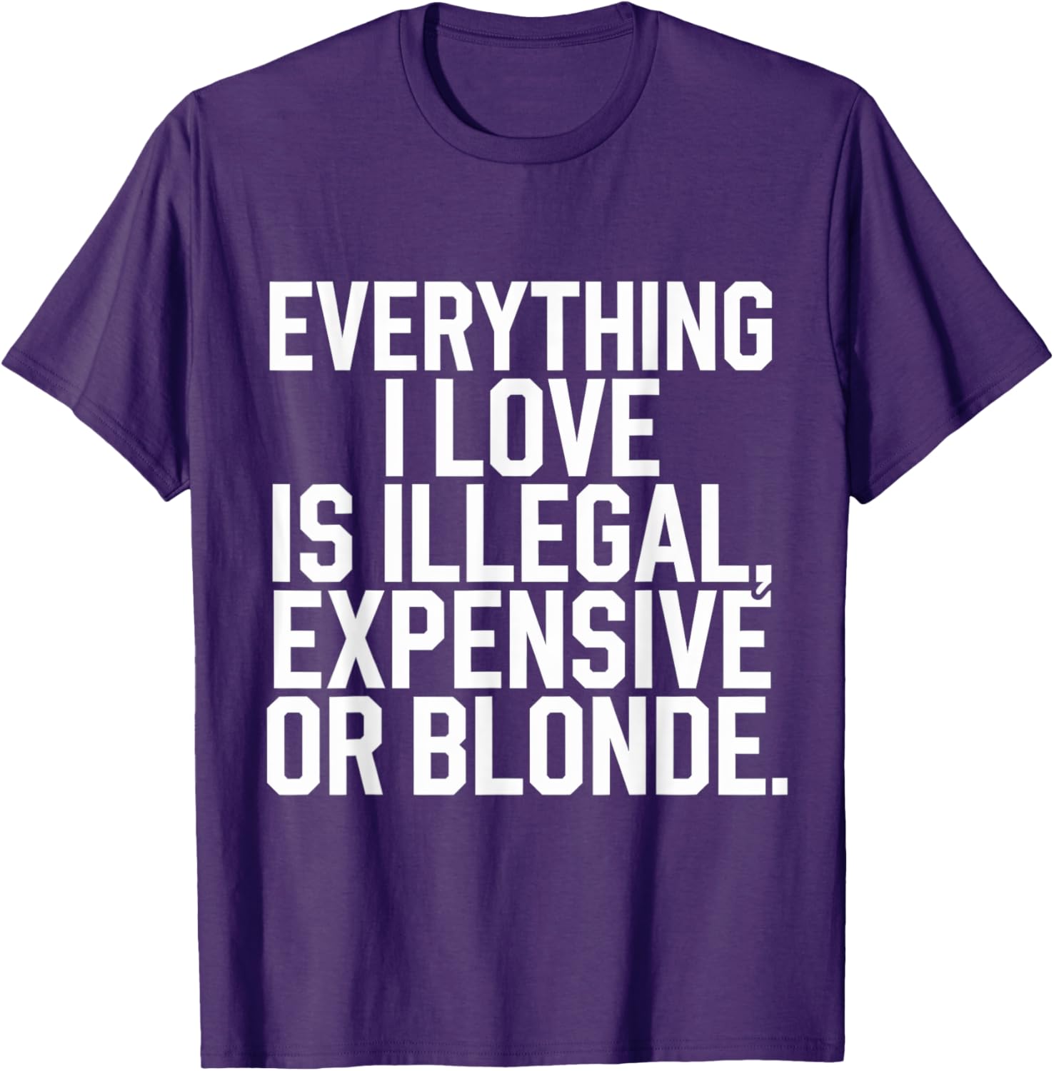 Everything I Love Is Illegal Expensive Or Blonde Graphic Tee Shirt - 10