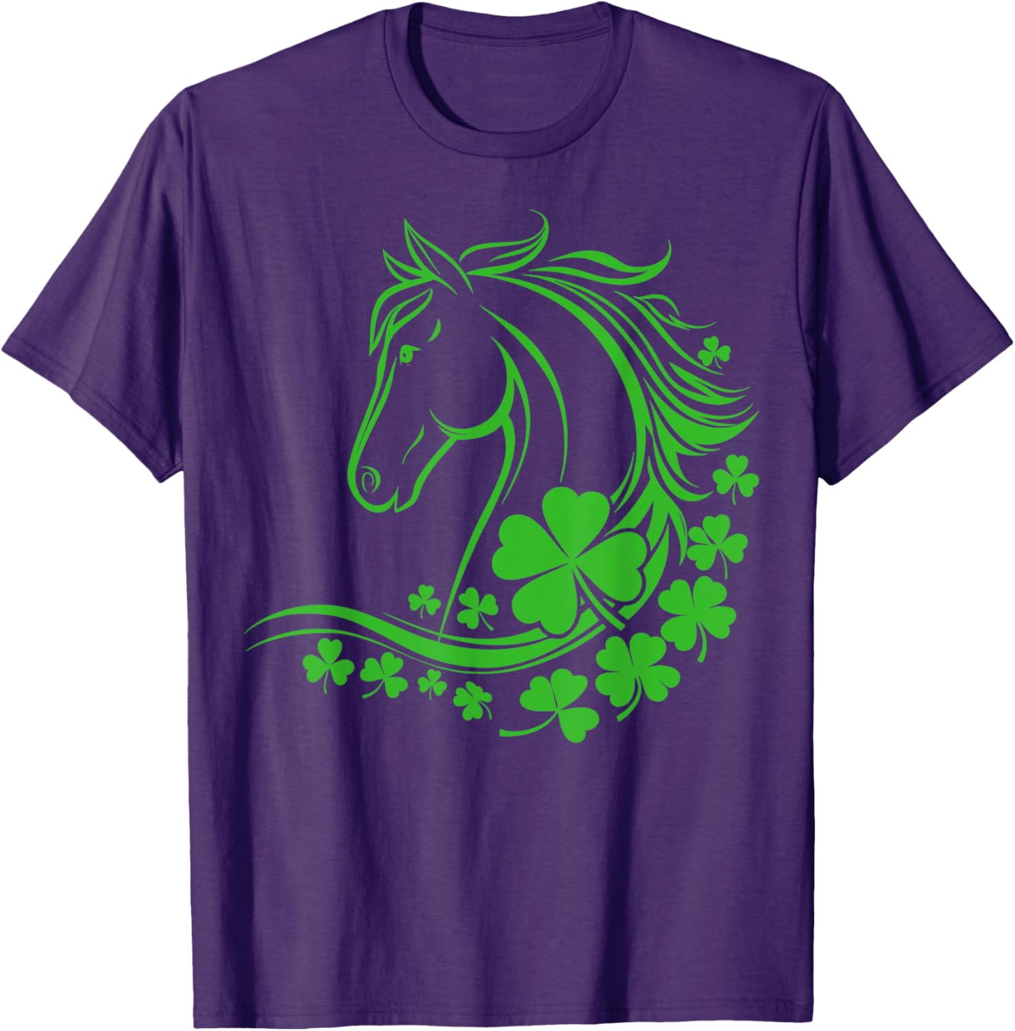 Shamrock Horse Farmer Clover St Patricks Day T-Shirt for Women and Girls - 6