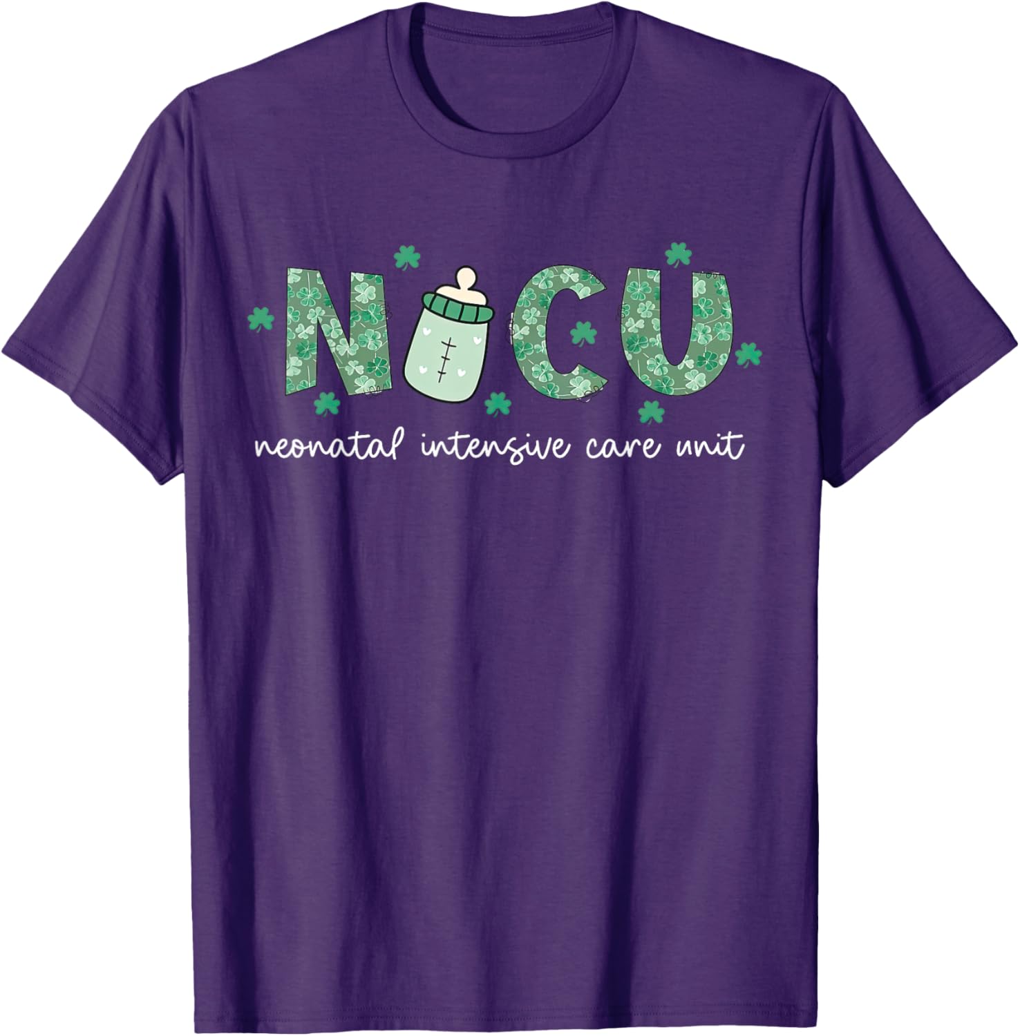 Retro Shamrock NICU Nurse St Patrick's Day T-Shirt for Celebration - 3