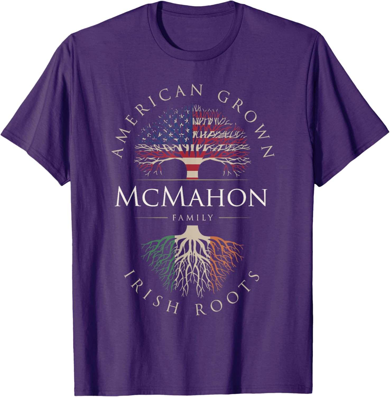 McMahon Family American Grown Irish Roots Ireland Flag T-Shirt - 3