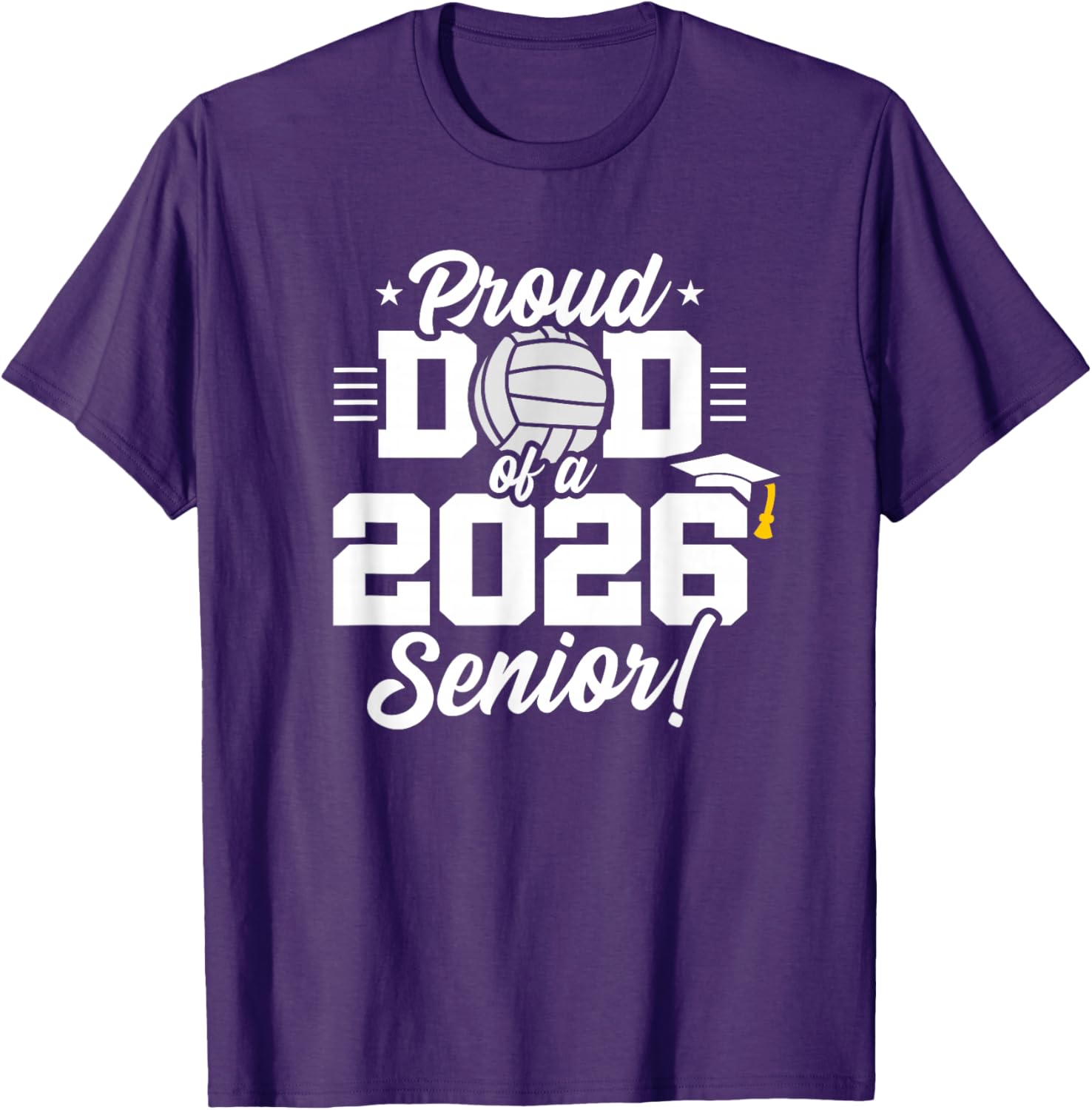 Class of 2026 Volleyball Dad Senior Year T-Shirt for Proud Parents - 19