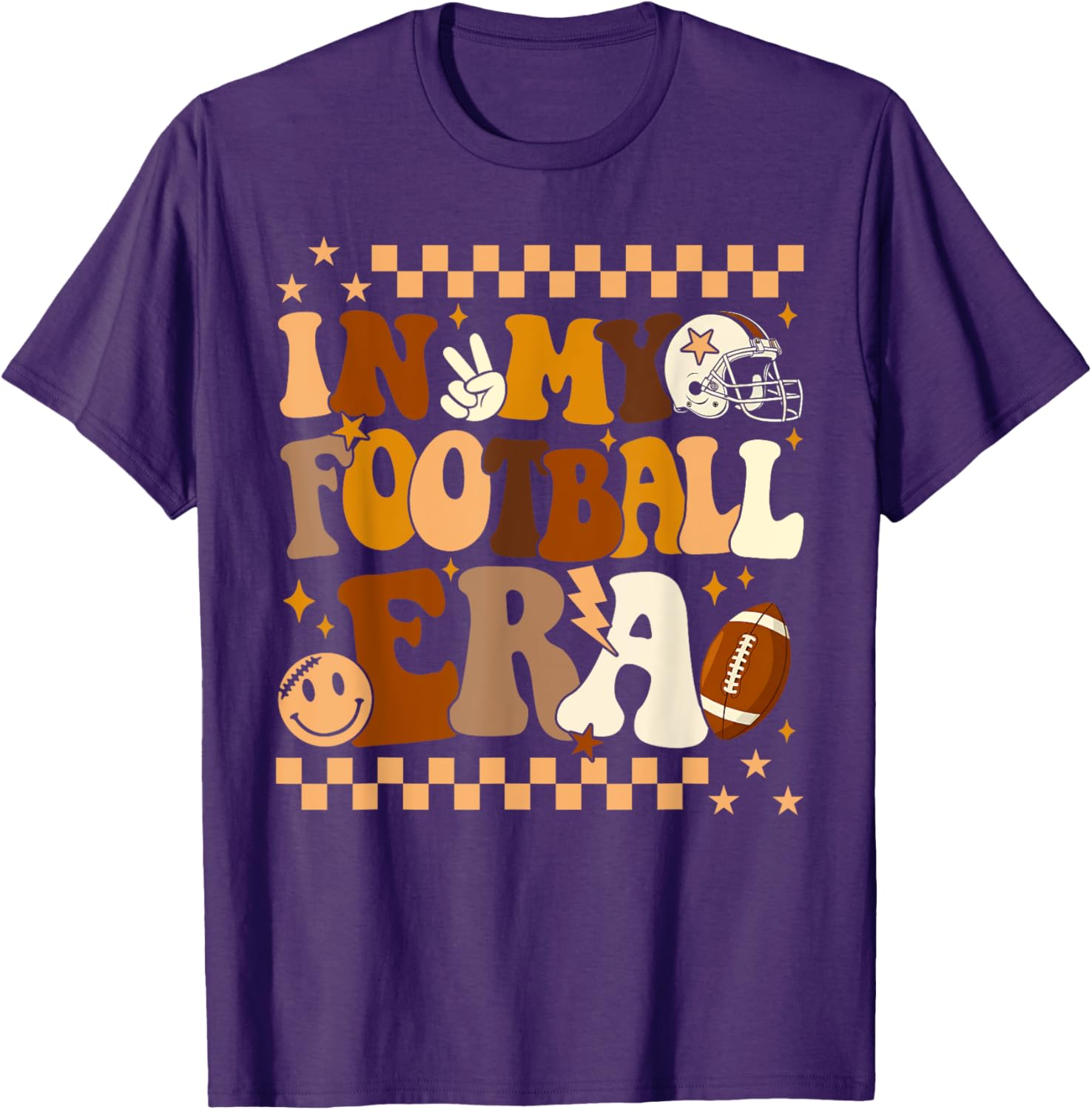 Groovy In My Football Era T-Shirt for Men, Women, and Kids Football Fans - 3