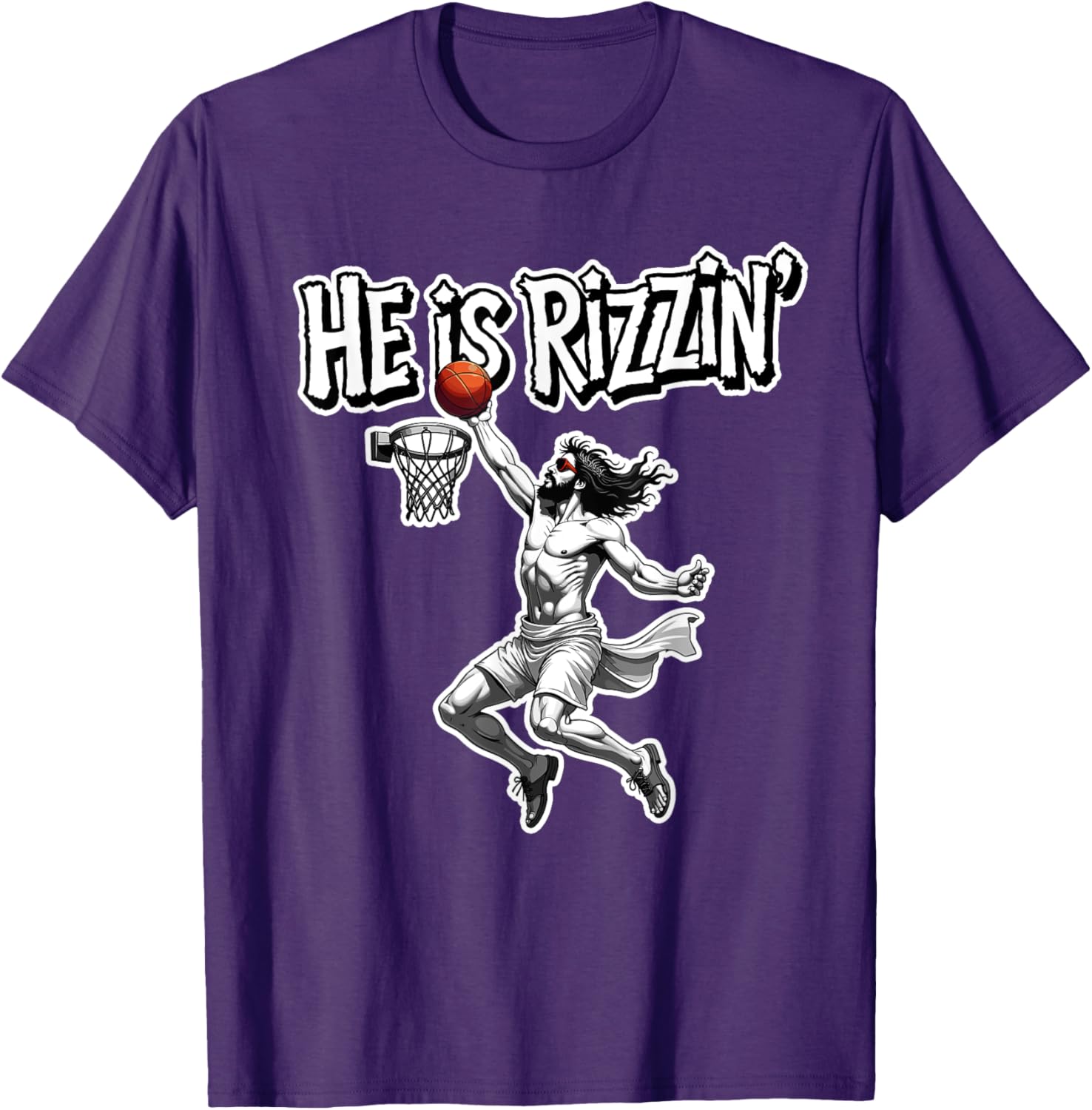Funny Jesus Basketball Meme T-Shirt for Rizzin Fans - Unique Gift Idea - 19