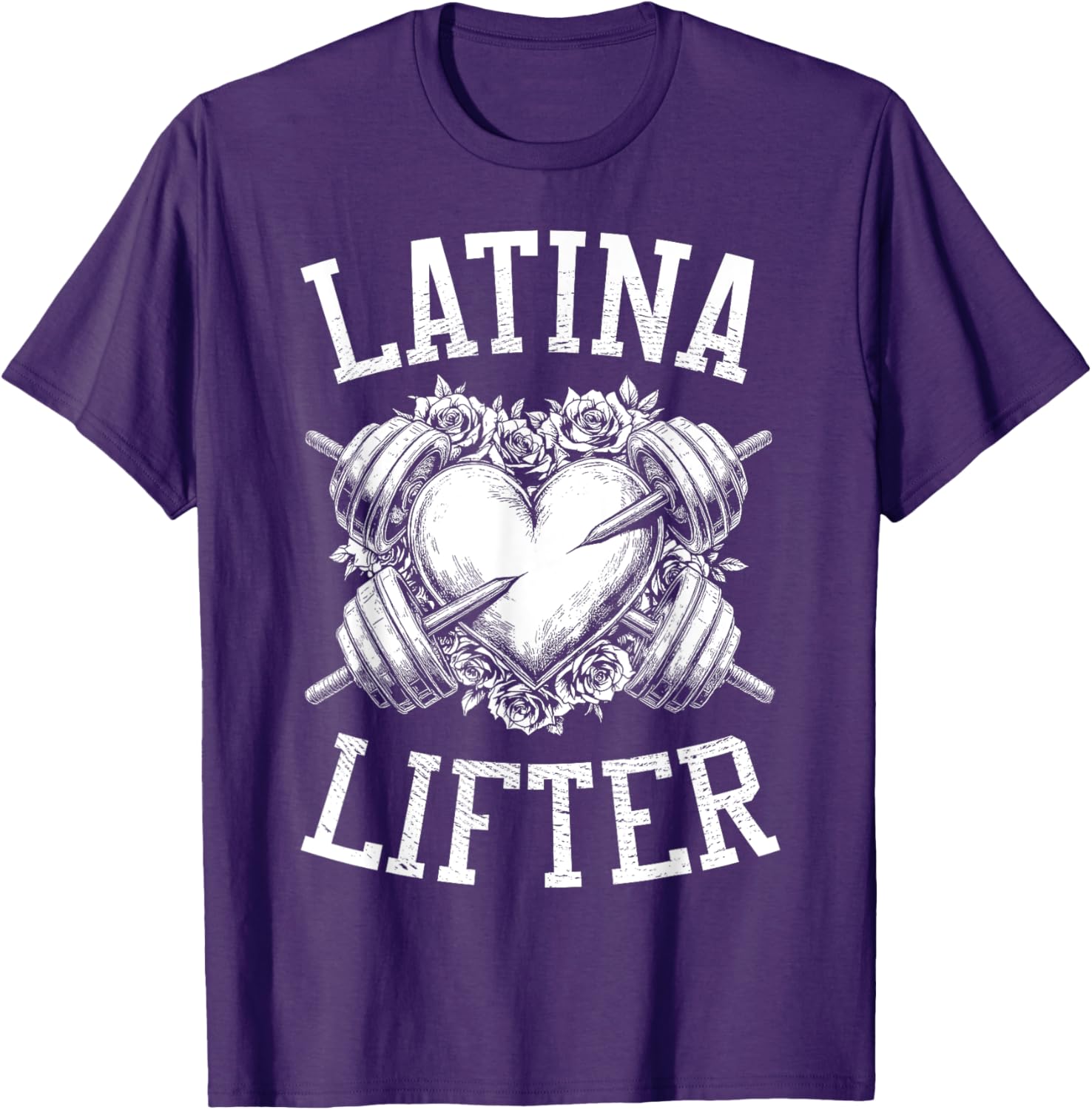 Latina Lifter Heart Fitness T-Shirt for Hispanic Gym Lovers - 2