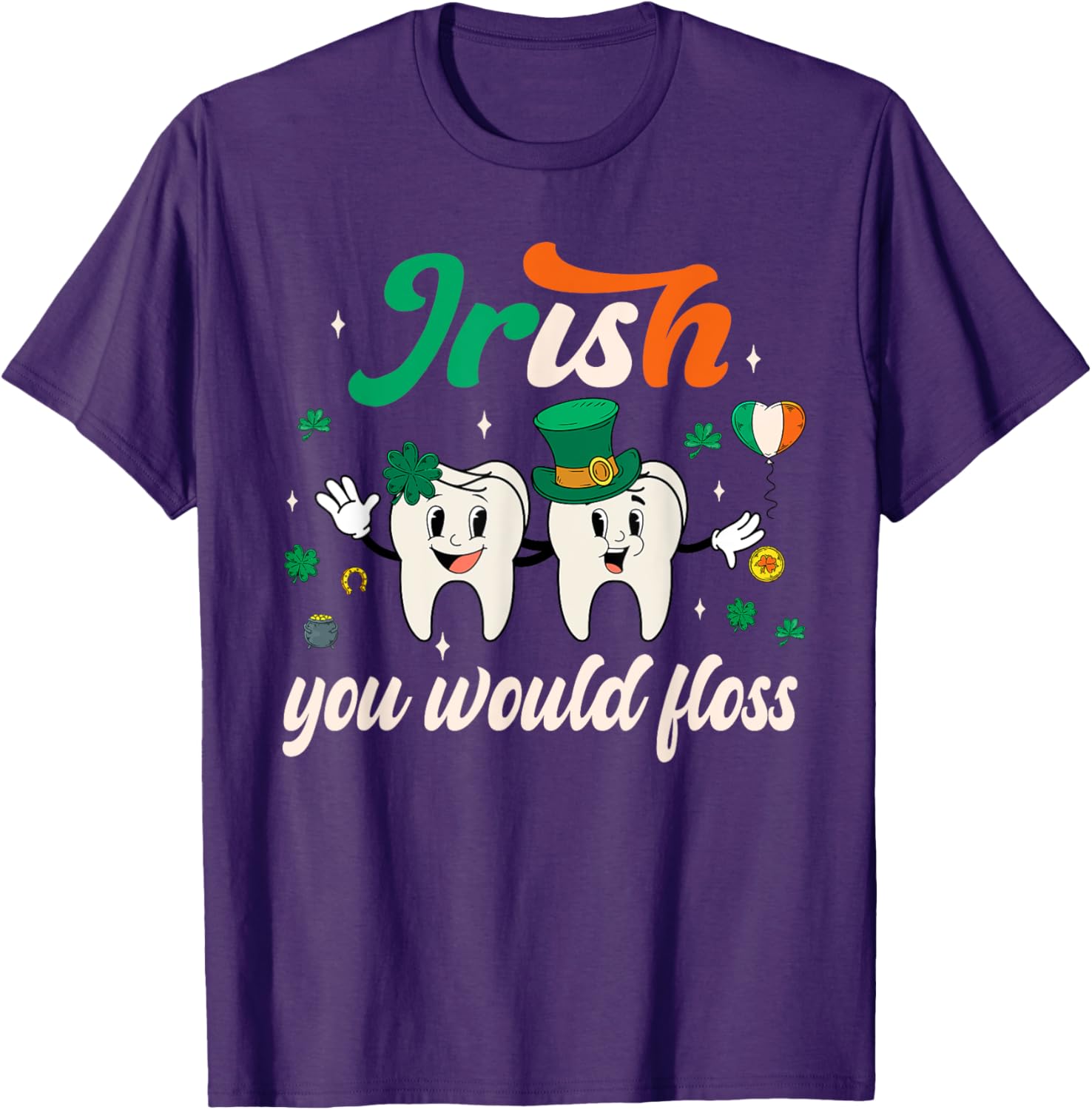 Retro Groovy Irish Dentist Tooth Patrick's T-Shirt for Fun Dental Style - 3