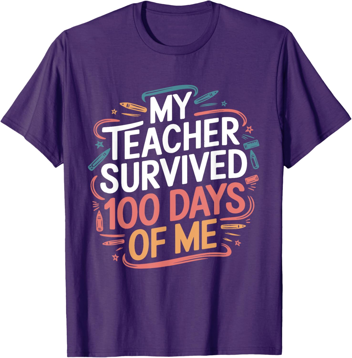 Funny Teacher 100 Days of School T-Shirt Gift for Educators - 25