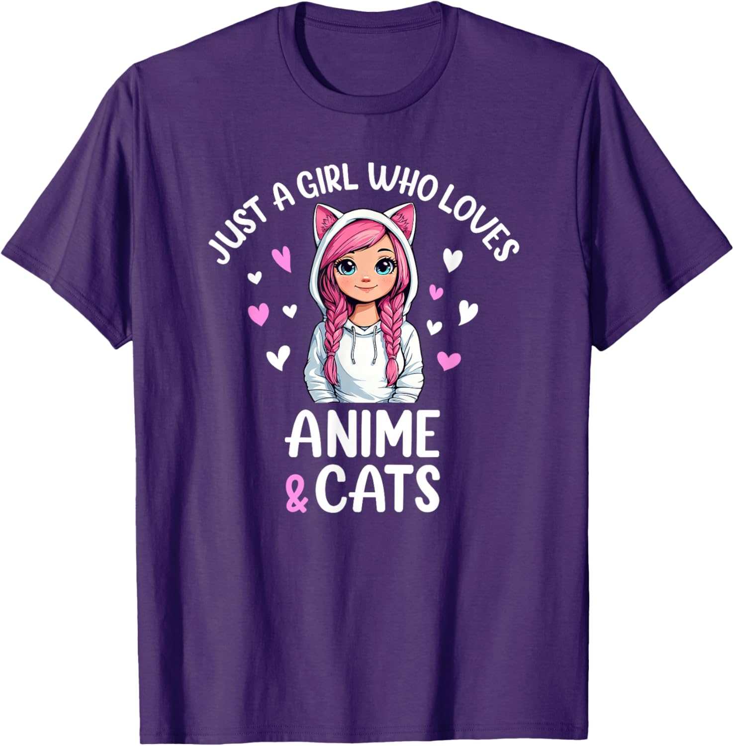 Just A Girl Who Loves Anime and Cats T-Shirt for Cat and Anime Fans - 13