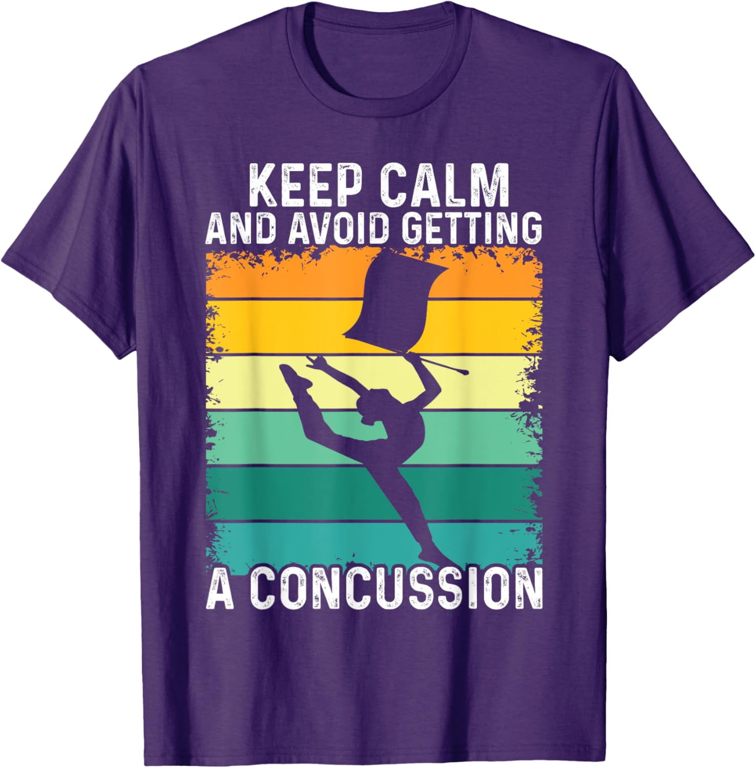 Keep Calm Avoid Concussion Retro Graphic T-Shirt for Sports Enthusiasts - 7