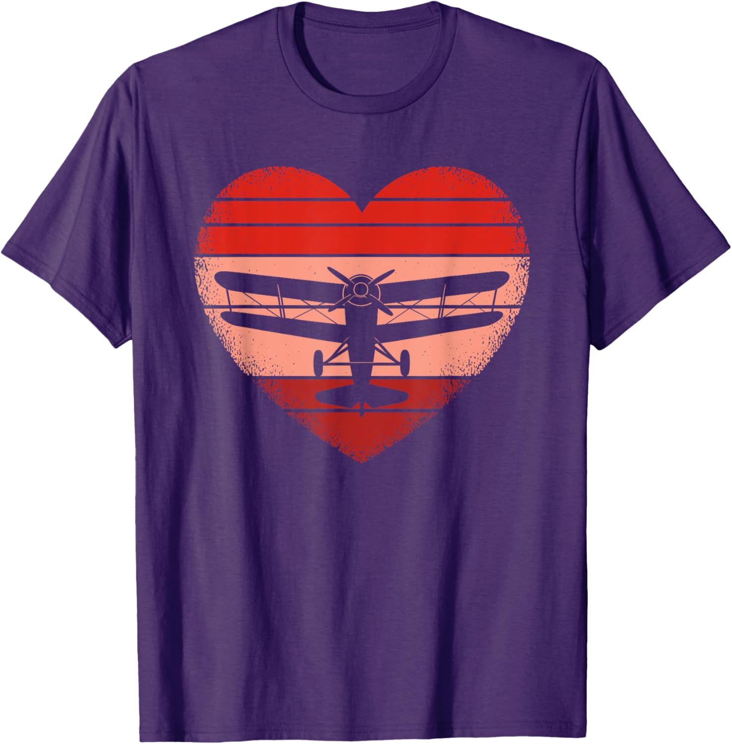 Retro Airplane Heart T-Shirt for Pilots - Cute Valentine Tee for All Ages - 11