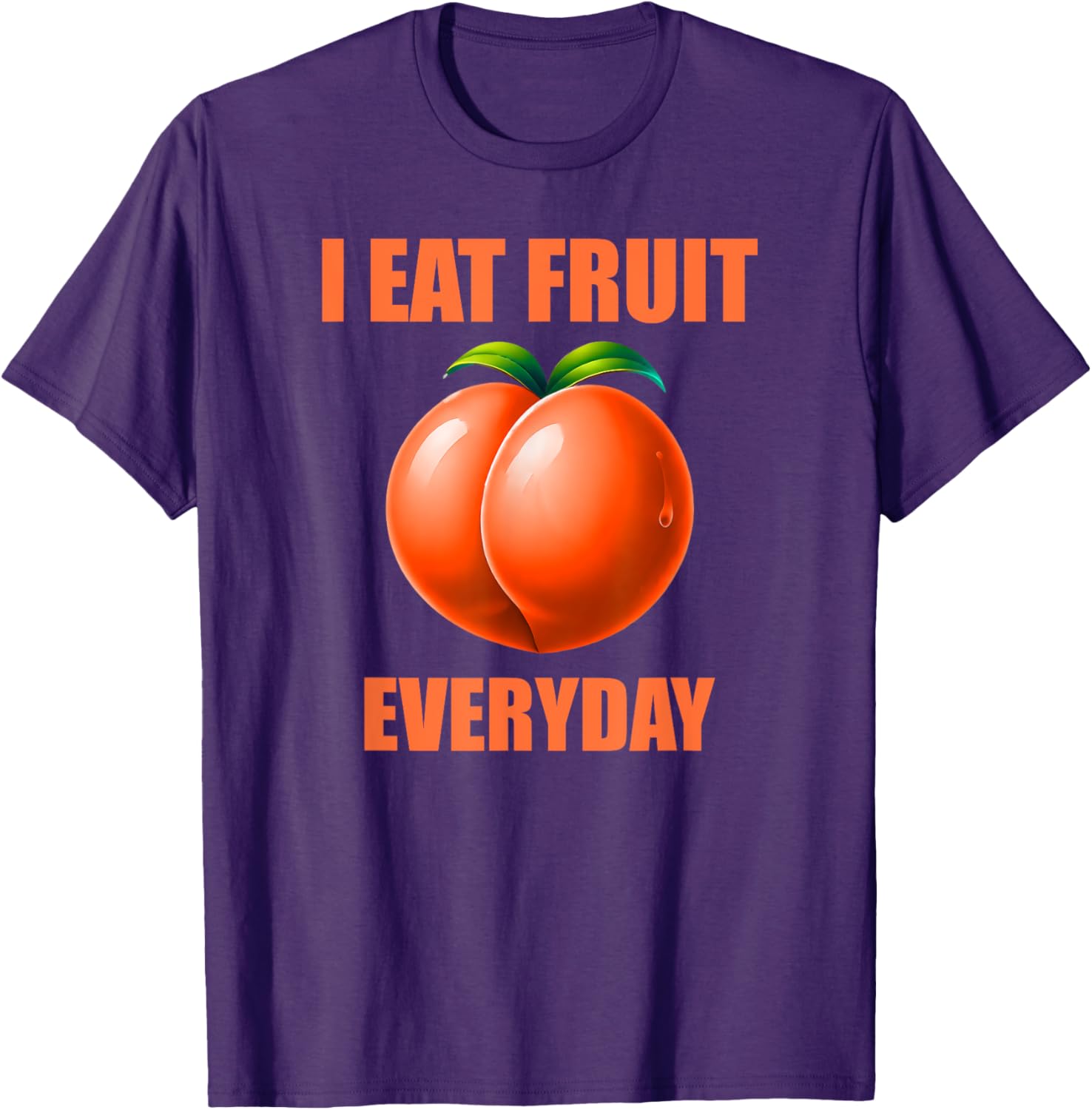 Funny Peach Eating Peaches All Day T-Shirt for Men - Humorous Apparel - 9