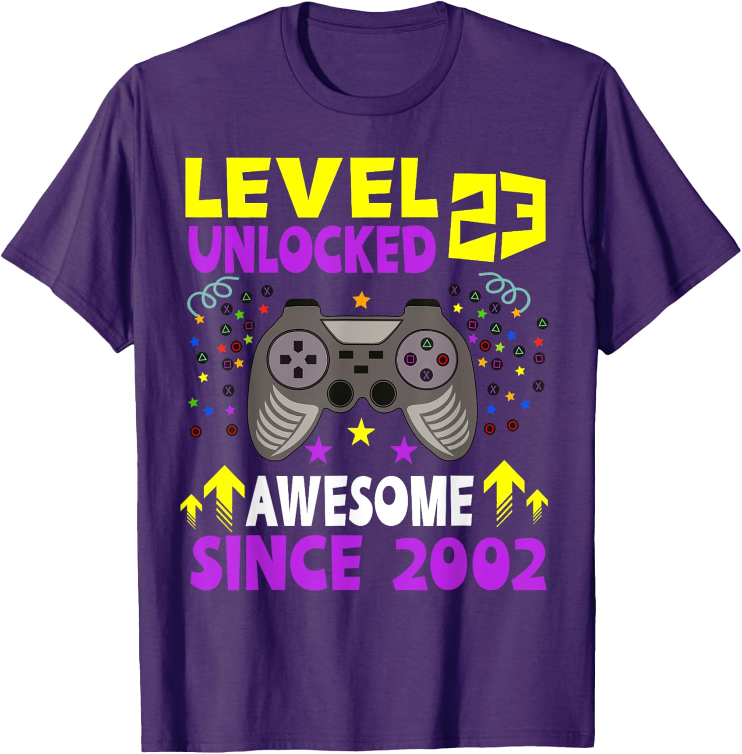 Level 23 Unlocked 23rd Birthday Gaming T-Shirt for Gamers Since 2002 - 13