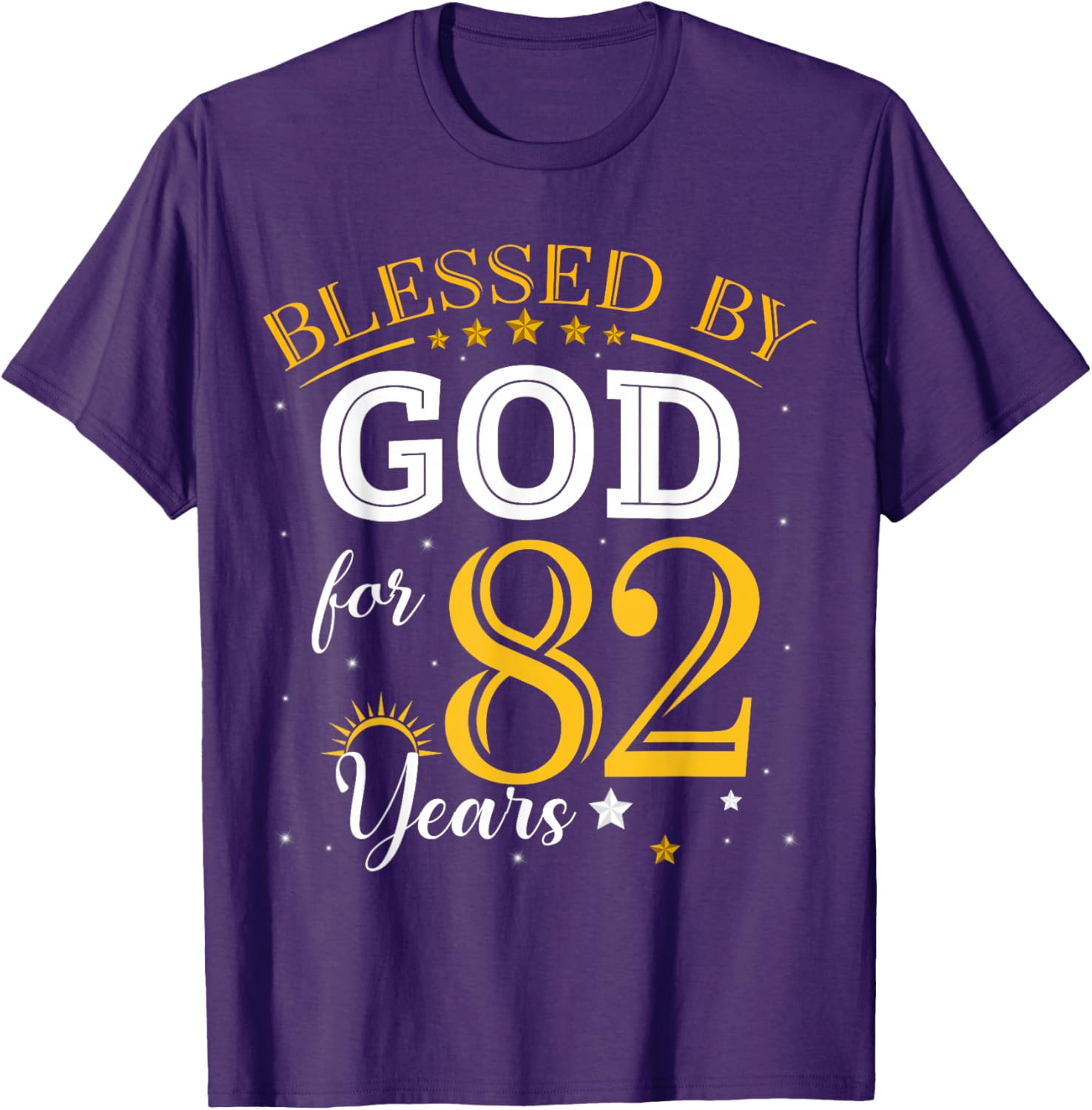 Vintage Blessed by God T-Shirt for 82nd Birthday Celebration Girl - 16