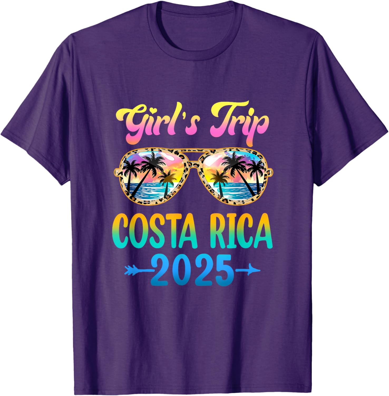 Girls Trip Costa Rica 2025 Summer Vacation Sunglasses T-Shirt - 2