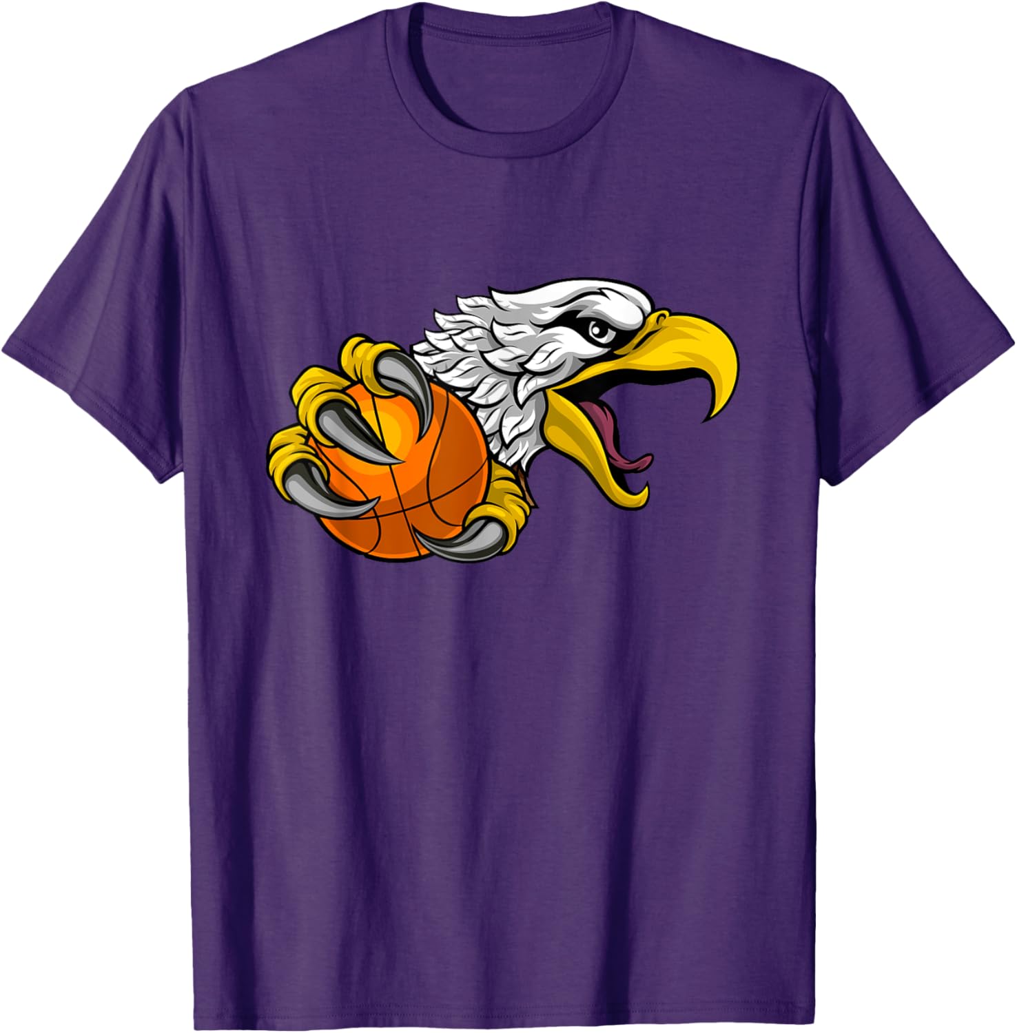 Eagle Hawk Basketball Cartoon Character T-Shirt for Fun Sports Fans - 19