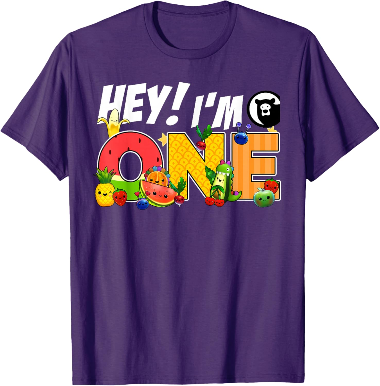 Funny Hey I'm One Birthday Boy T-Shirt for Kids with Cute Fruit Design - 20
