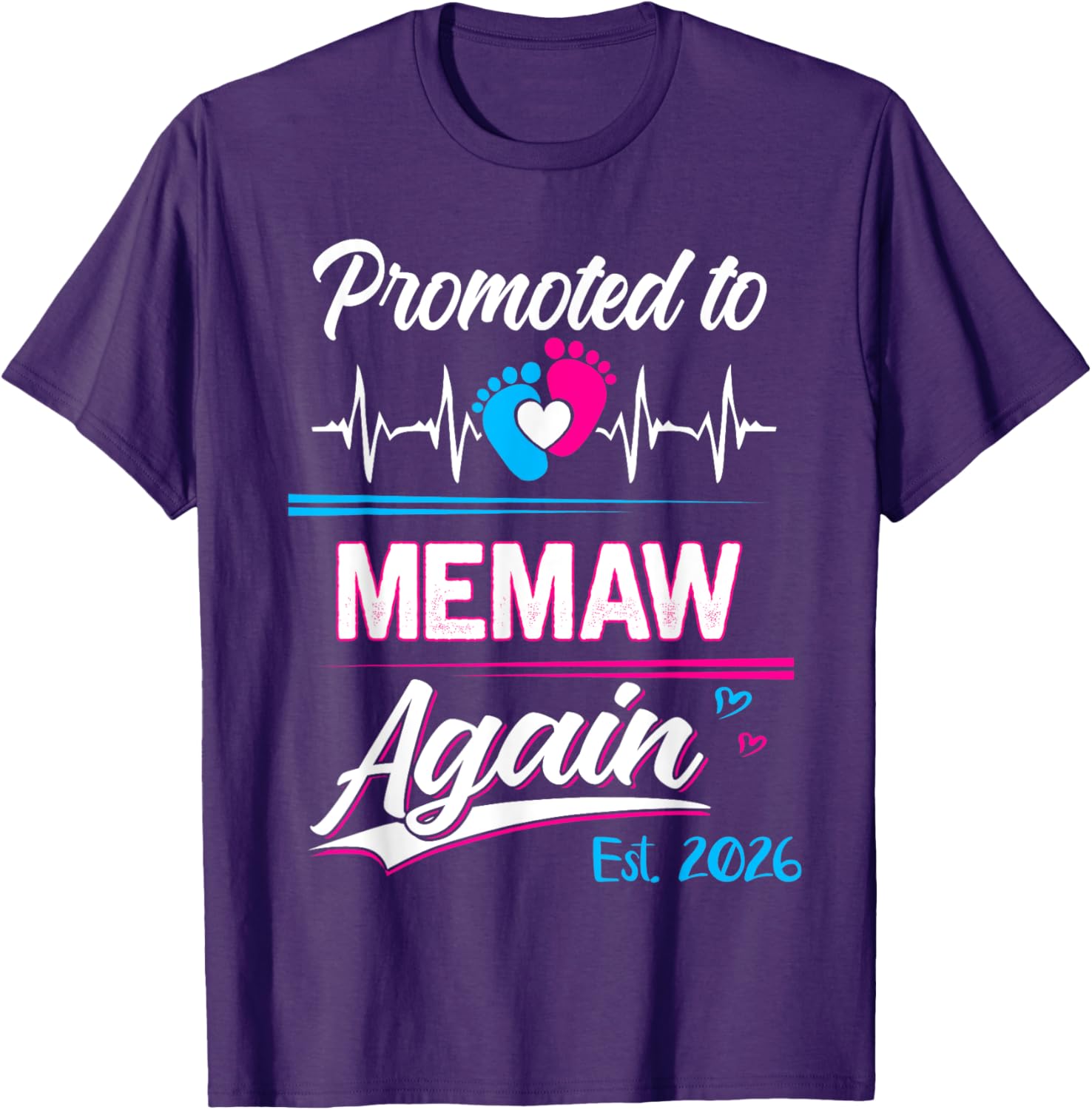 Promoted to Memaw Again 2026 Funny Pregnancy Announcement T-Shirt - 26