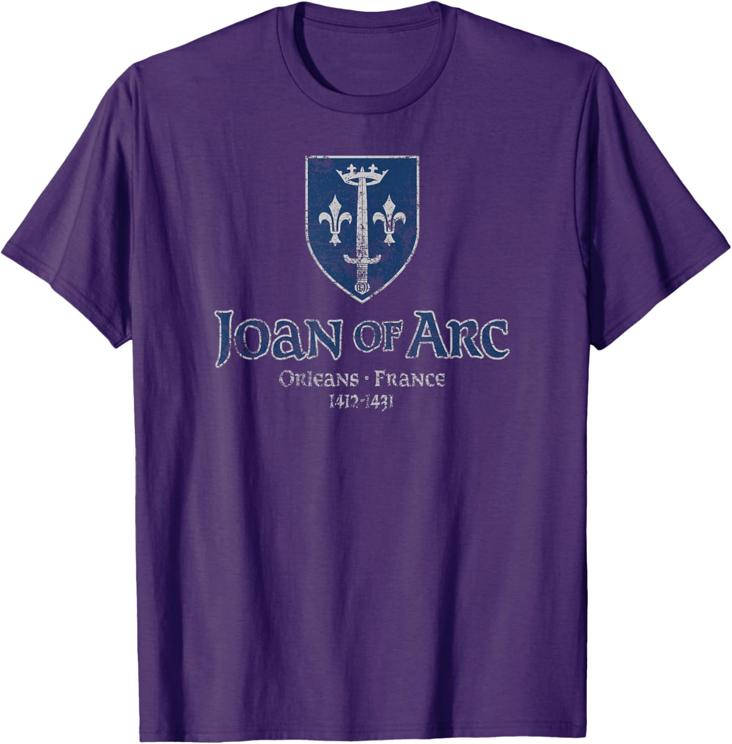 Distressed Joan of Arc Crest Orleans T-Shirt for History Lovers - 21