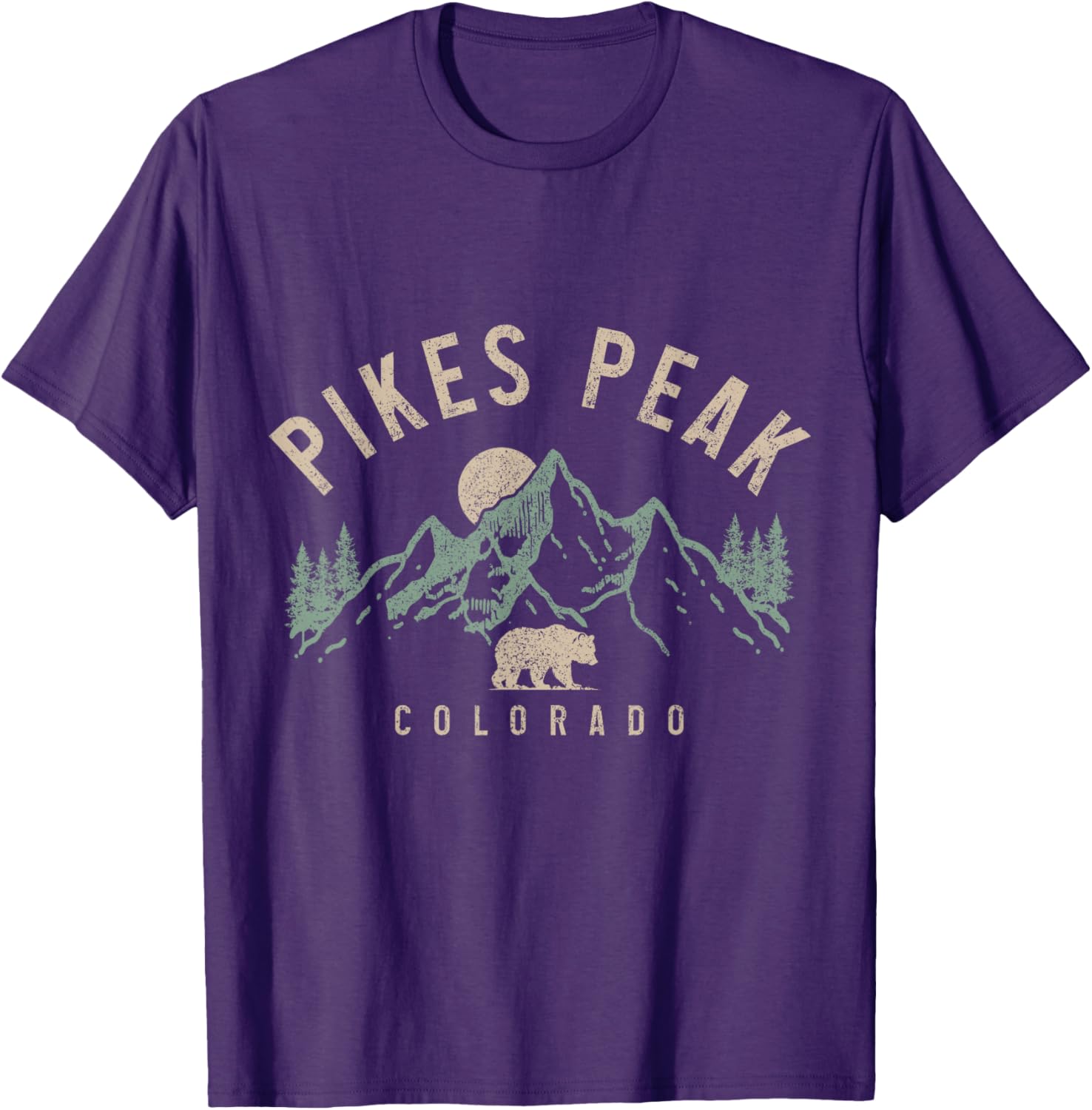 Vintage Pikes Peak Bear T-Shirt for Nature Lovers in Colorado Rockies - 2