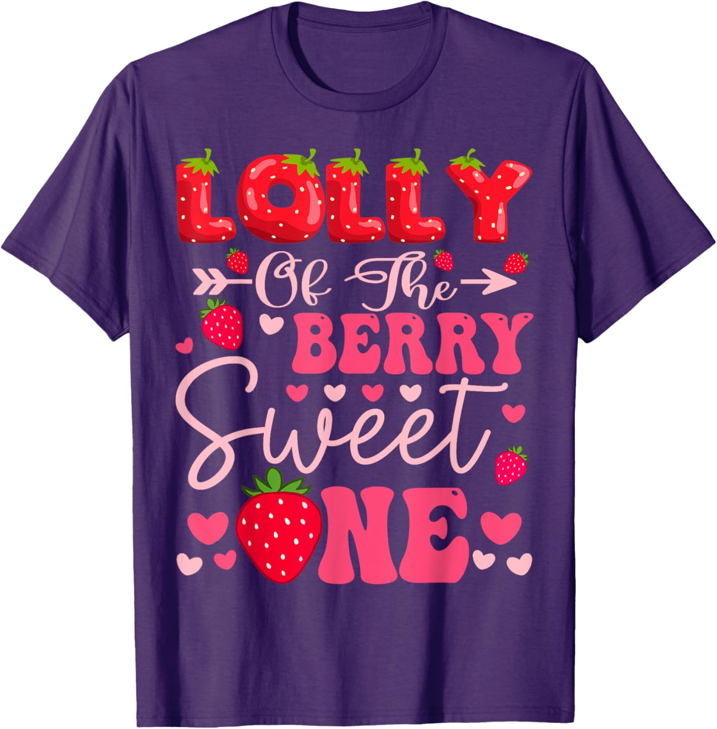 Sweet One Strawberry 1st Birthday Girl T-Shirt for Cute Celebrations - 2