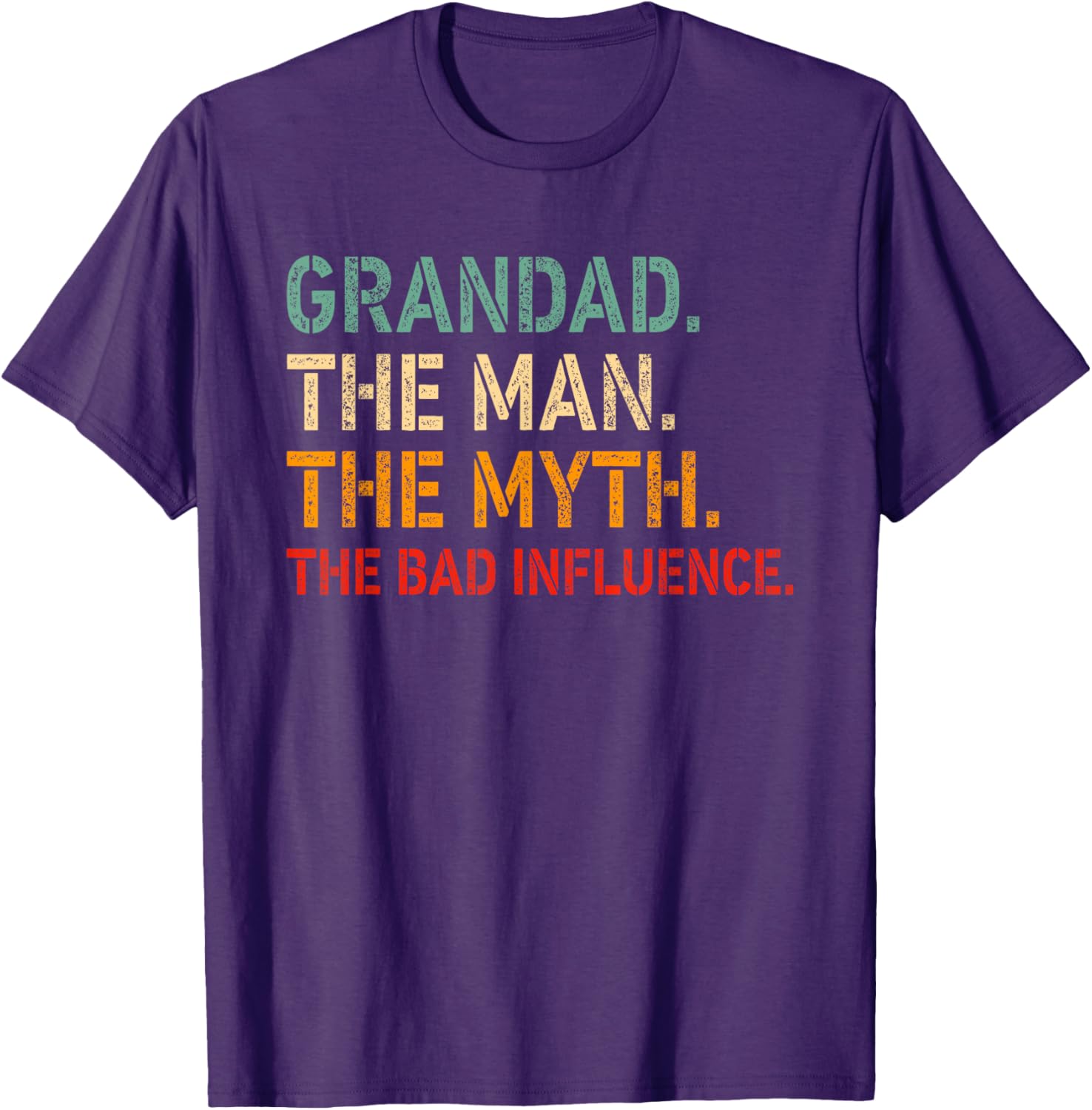 Funny GRANDAD T-Shirt for Men The Man The Myth The Bad Influence Apparel - 8