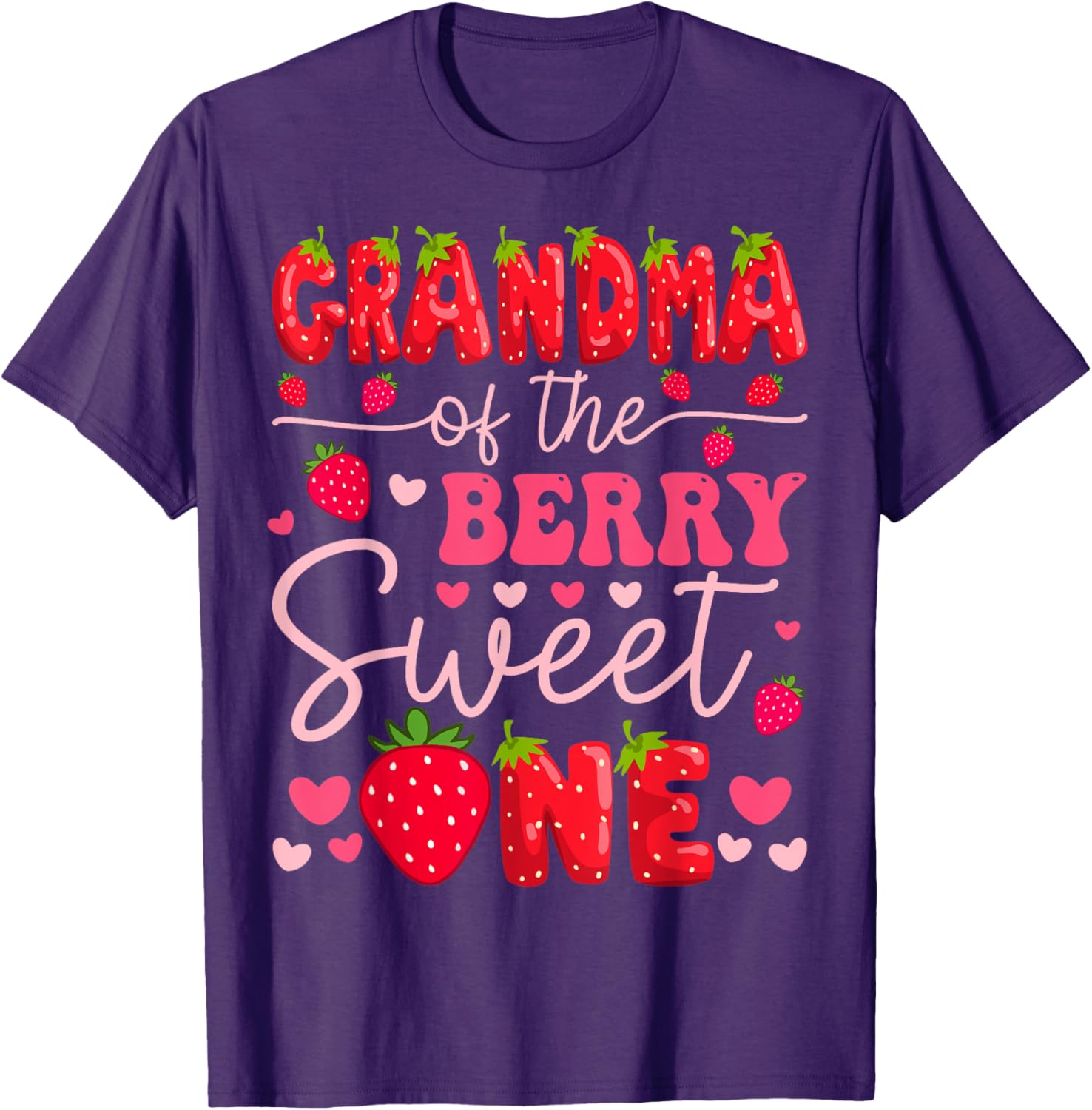 Grandma Of The Berry Sweet One Strawberry 1st Birthday Girl T-Shirt - 1