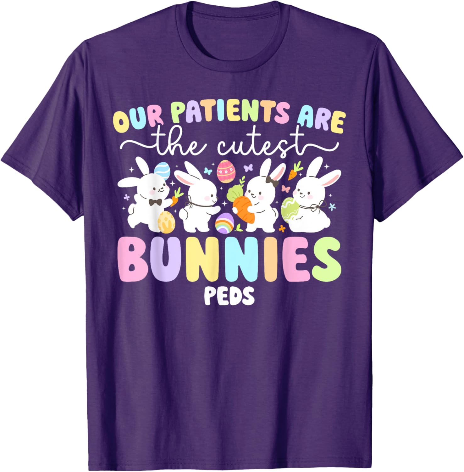 Cute Peds Easter Bunny Pediatric Nurse T-Shirt for Nurse Appreciation Day - 2