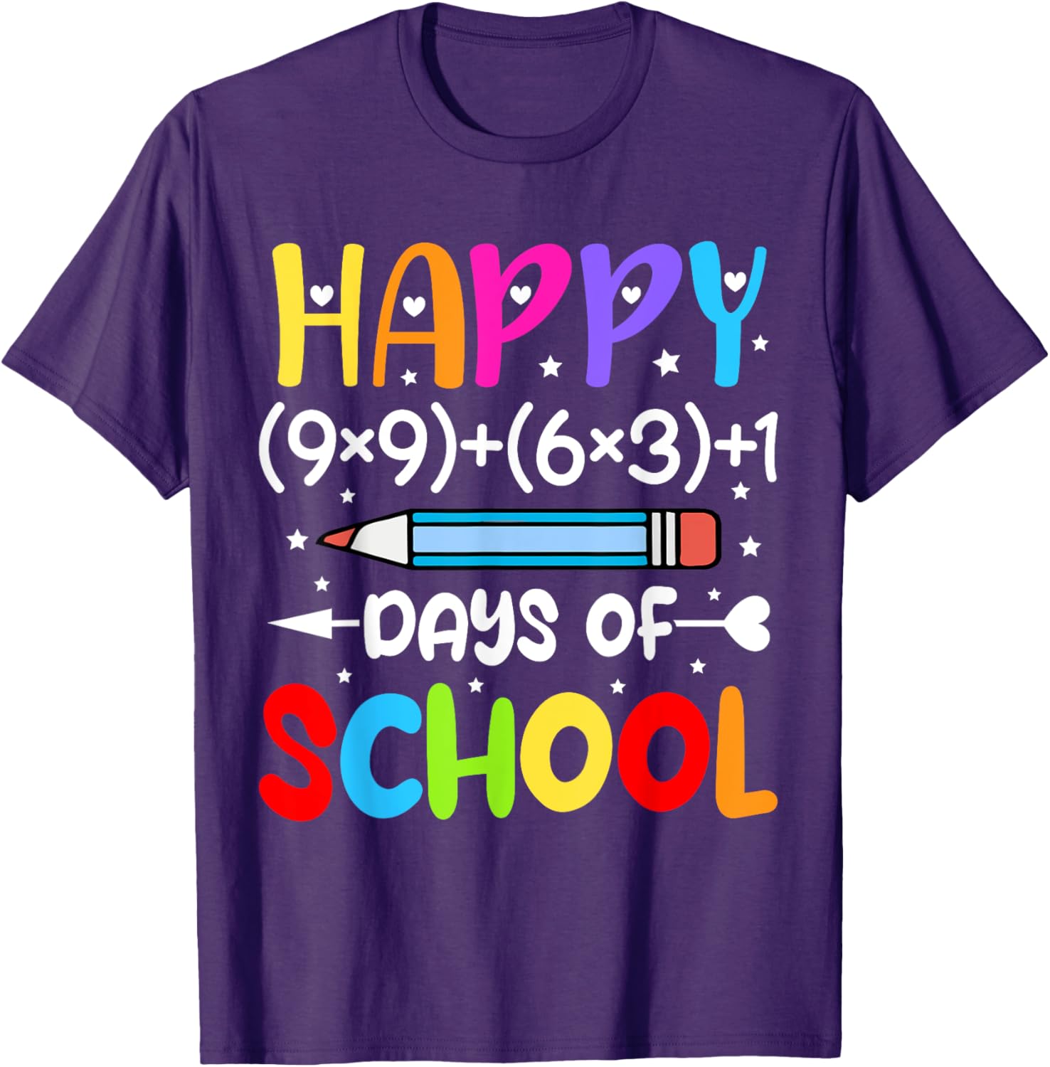Happy 100th Day of School T-Shirt for Kids Fun Math Teacher Gift - 4
