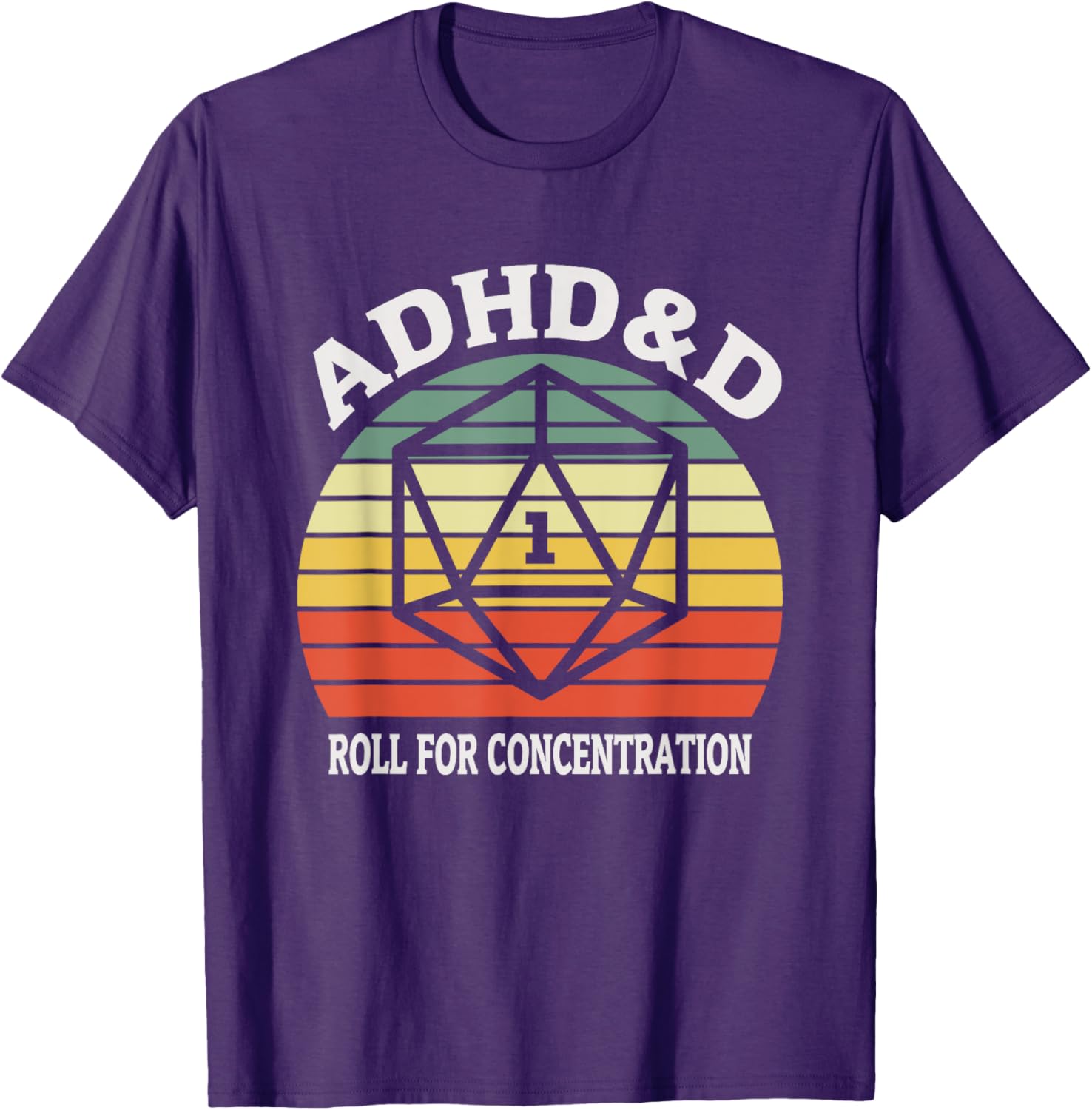 Funny ADHD&D Roll For Concentration Gamer T-Shirt for Tabletop Enthusiasts - 7