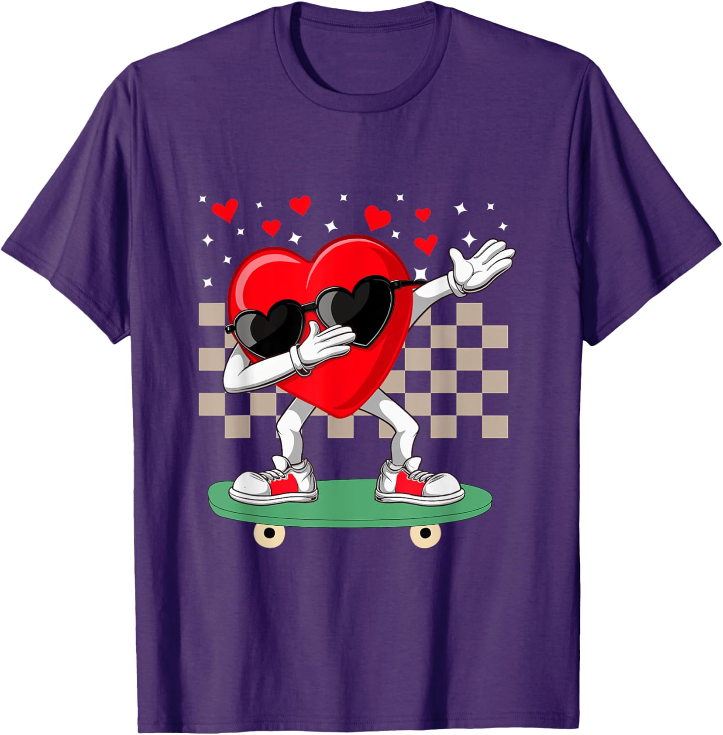 Dabbing Heart Skateboarding Dab Dance T-Shirt for Valentine's Day Fun - 8