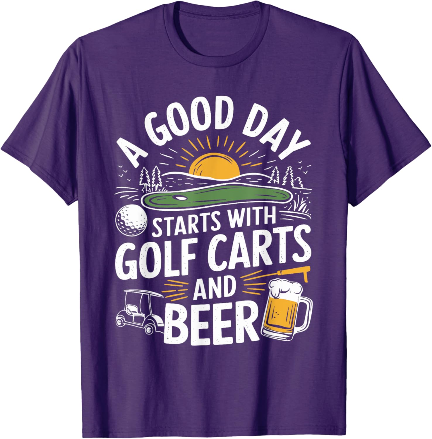 Golf Carts and Beer T-Shirt for Golf Lovers – Perfect Gift for Golfers - 4