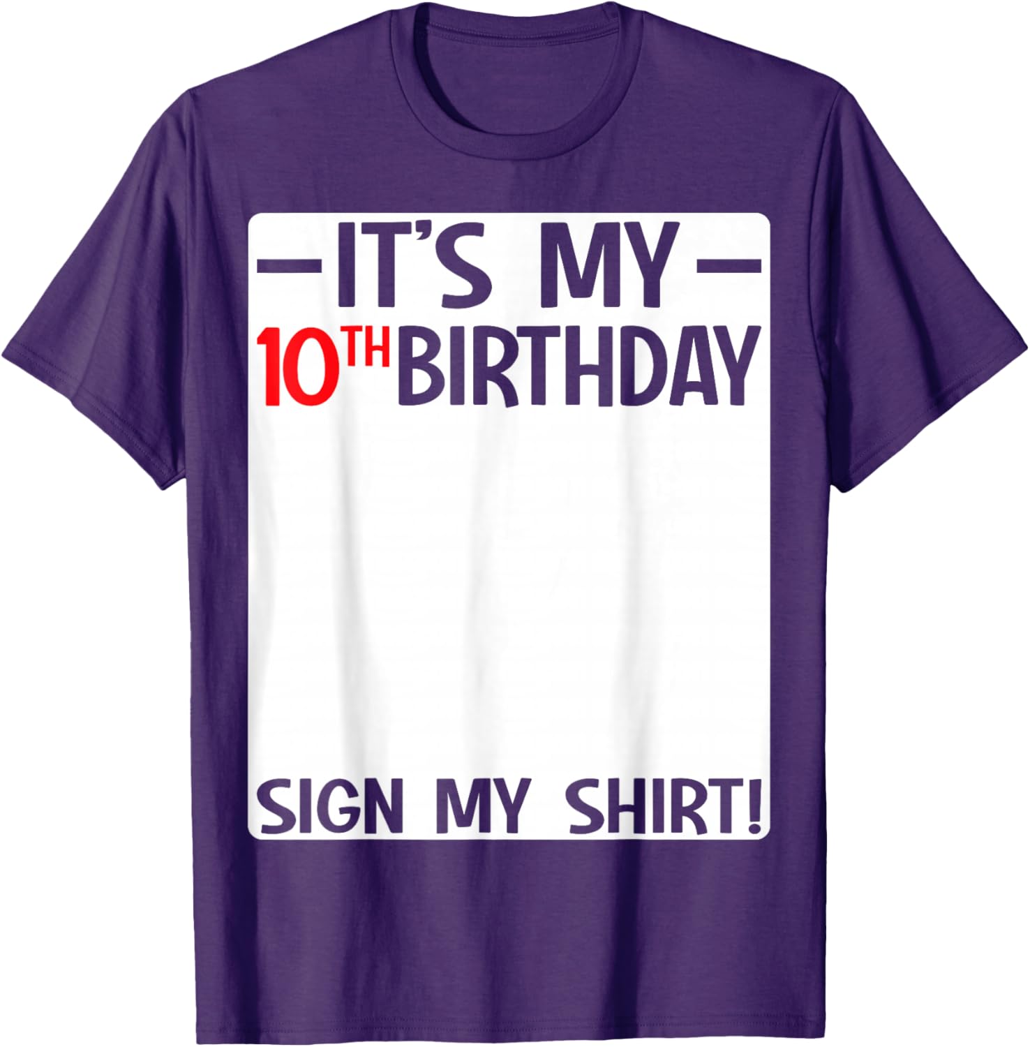 Fun 10th Birthday Party T-Shirt Sign for Kids Celebrating Ten Years Old - 8