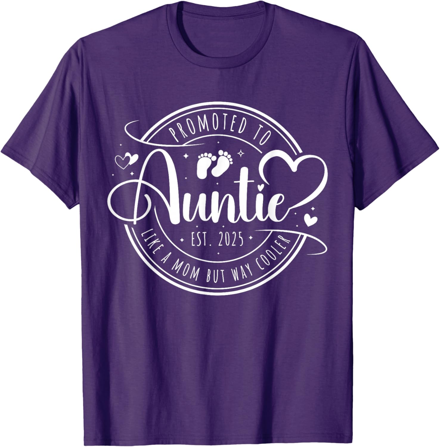 Promoted to Auntie Est 2025 Cute Mother's Day T-Shirt Gift Idea - 5