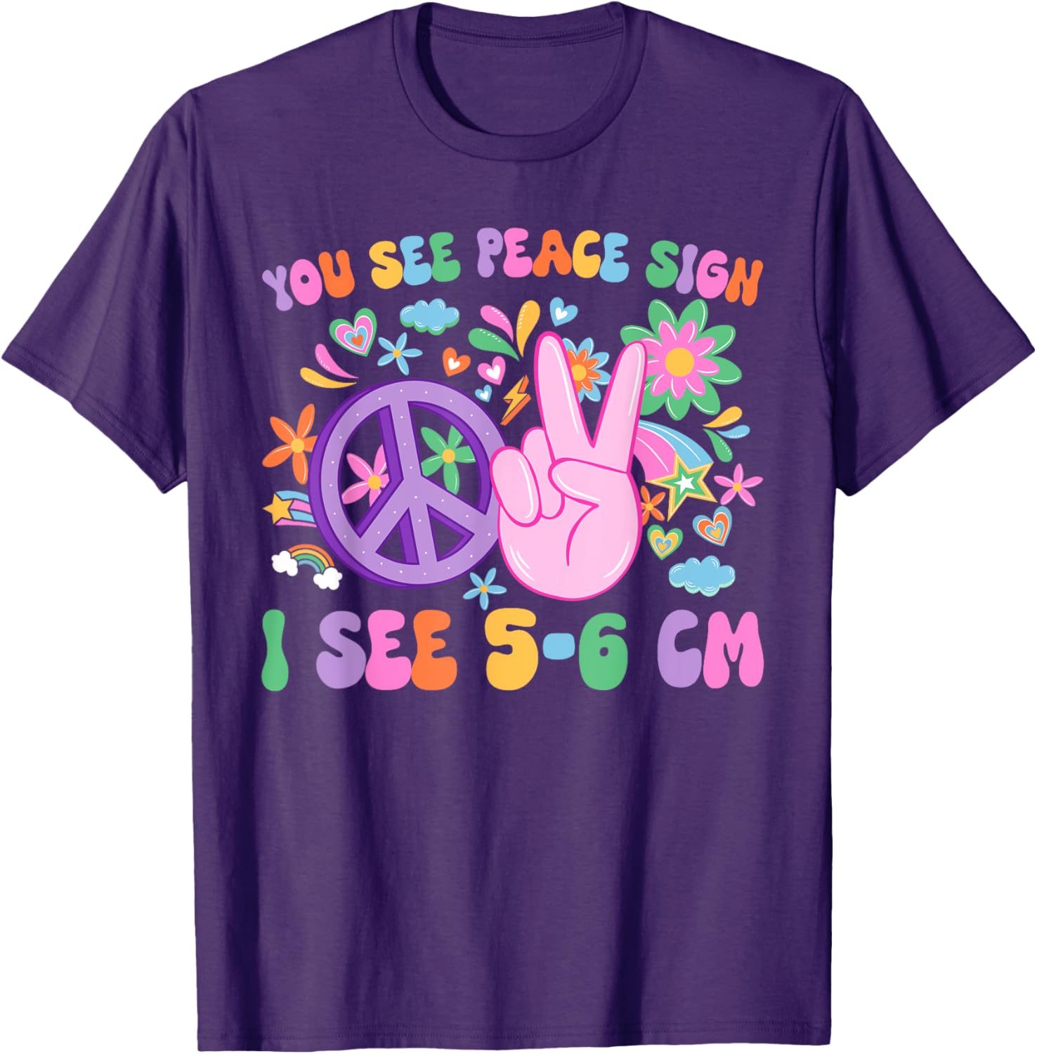 Funny L&D Nurse NICU T-Shirt - You See Peace Sign I See Uterus Design - 11