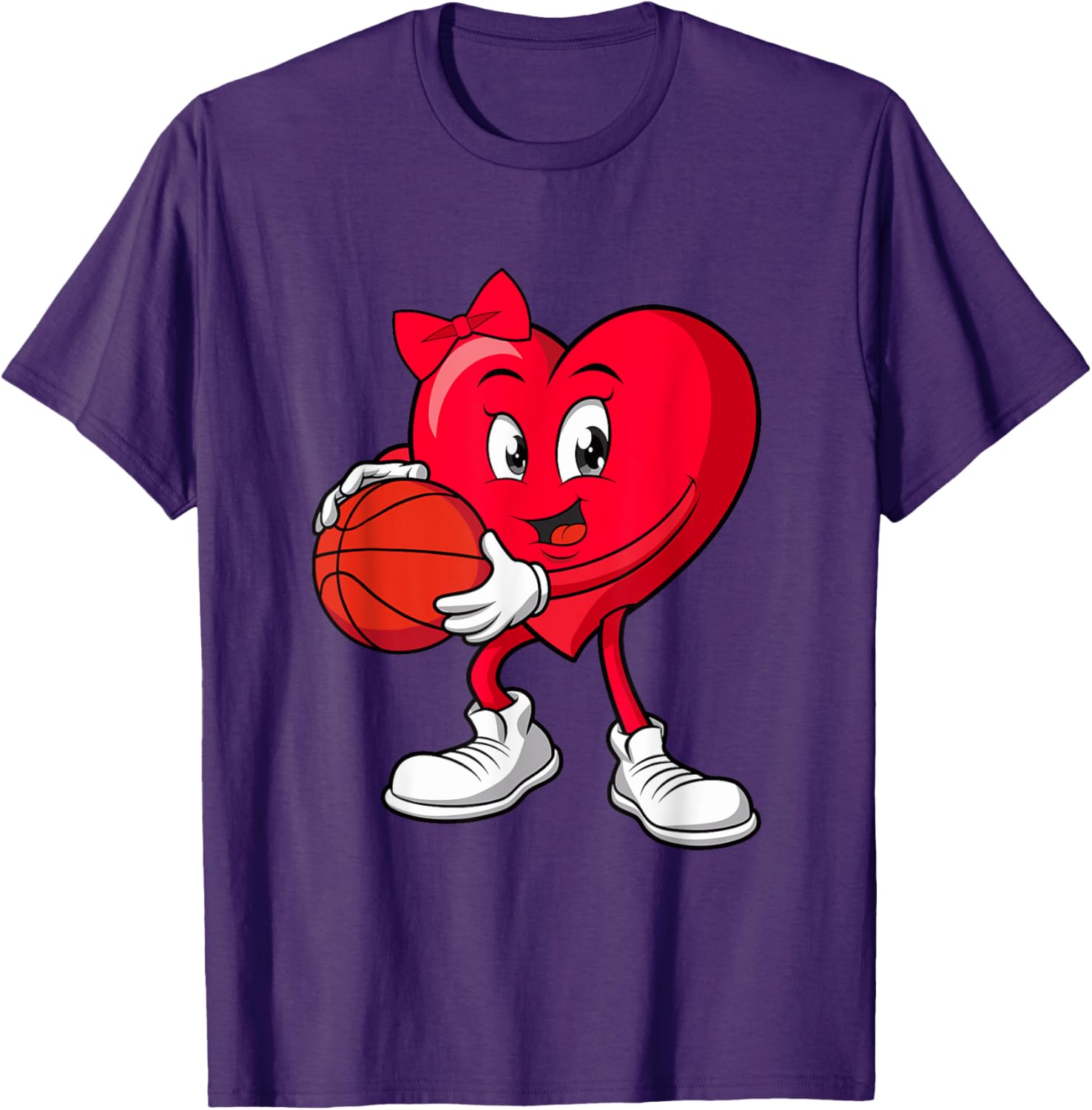 Cute Red Heart Basketball T-Shirt for Girls Perfect for Valentine's Day - 17