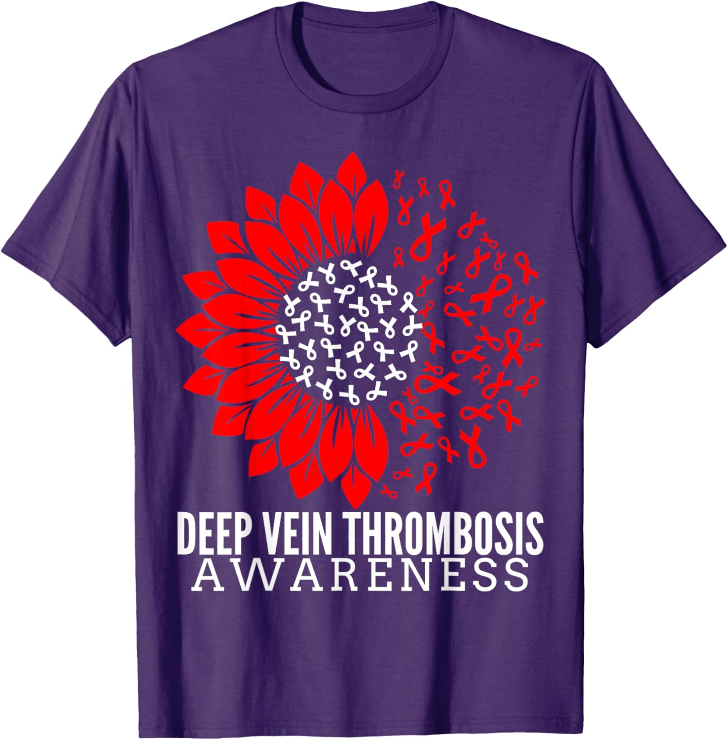 DVT Fighter Sunflower Ribbon T-Shirt for Deep Vein Thrombosis Awareness - 27