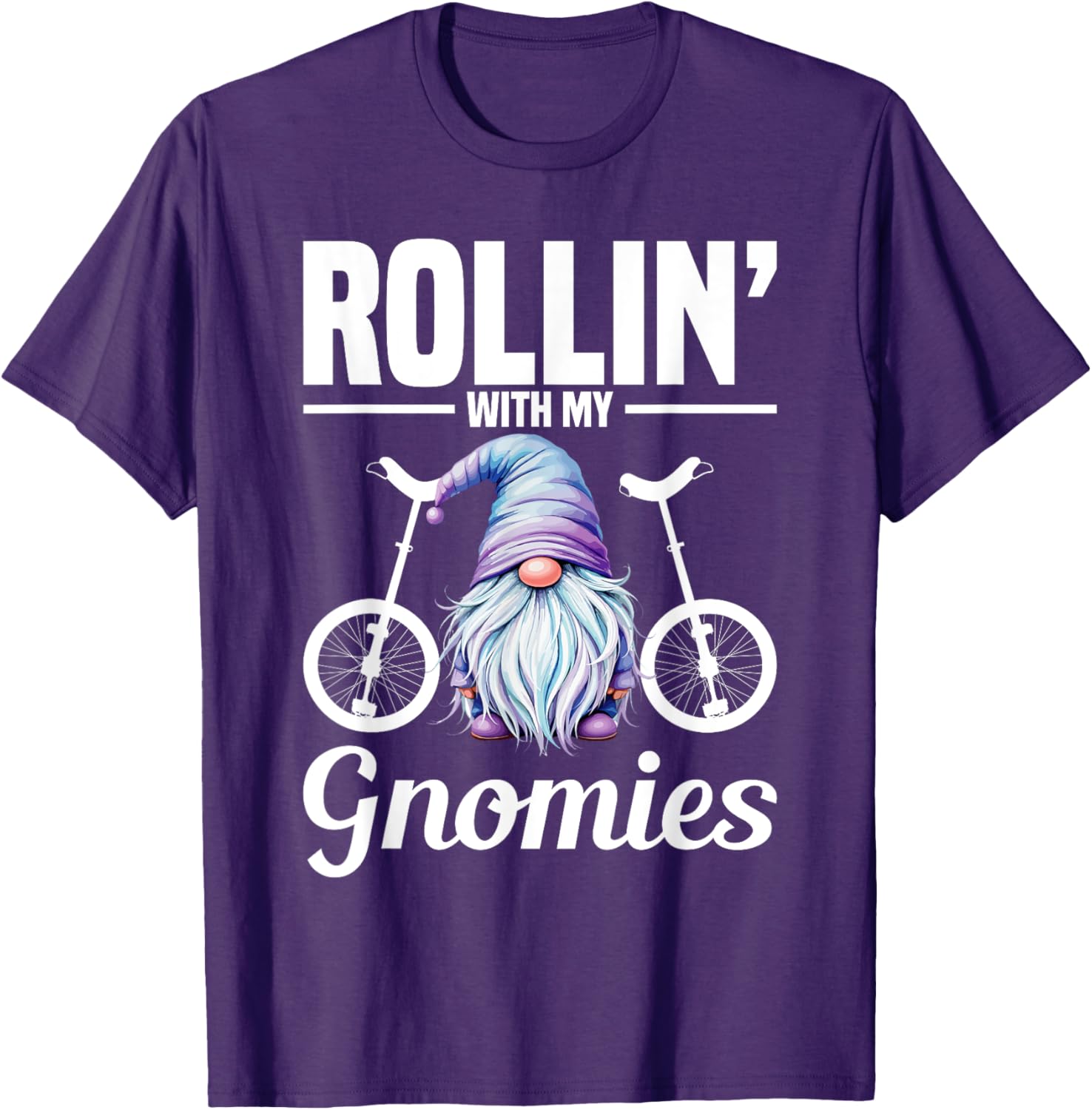 Monocycle Riding Gnomies Unicyclist T-Shirt Fun Apparel for Cyclists - 1