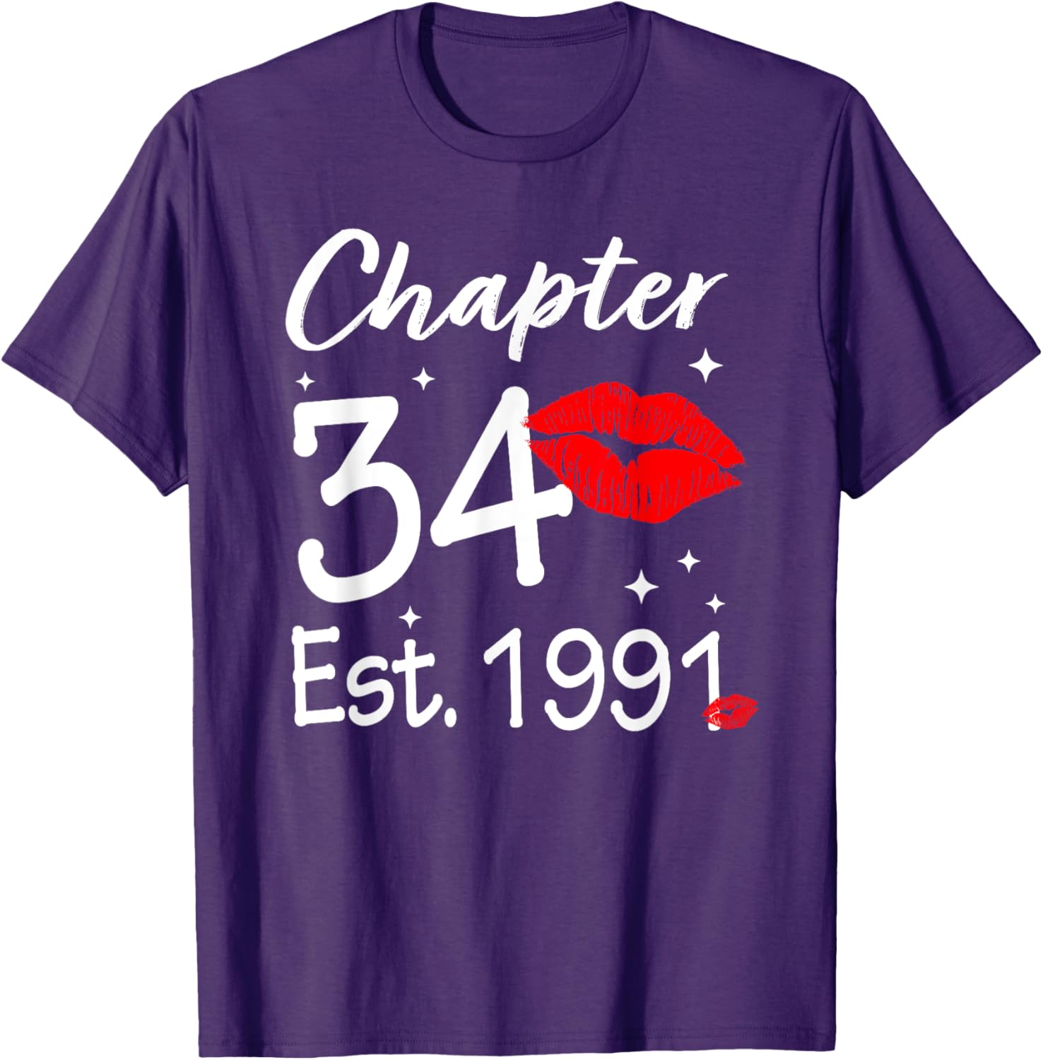 Happy 34th Birthday T-Shirt for Women Chapter 34 Established 1991 - 6