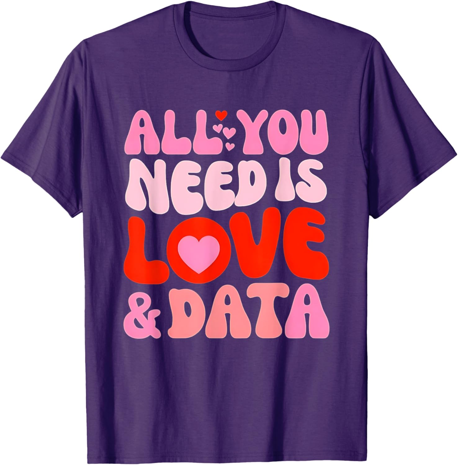 Retro Love and Data Teacher Valentine's Day T-Shirt for Educators - 8
