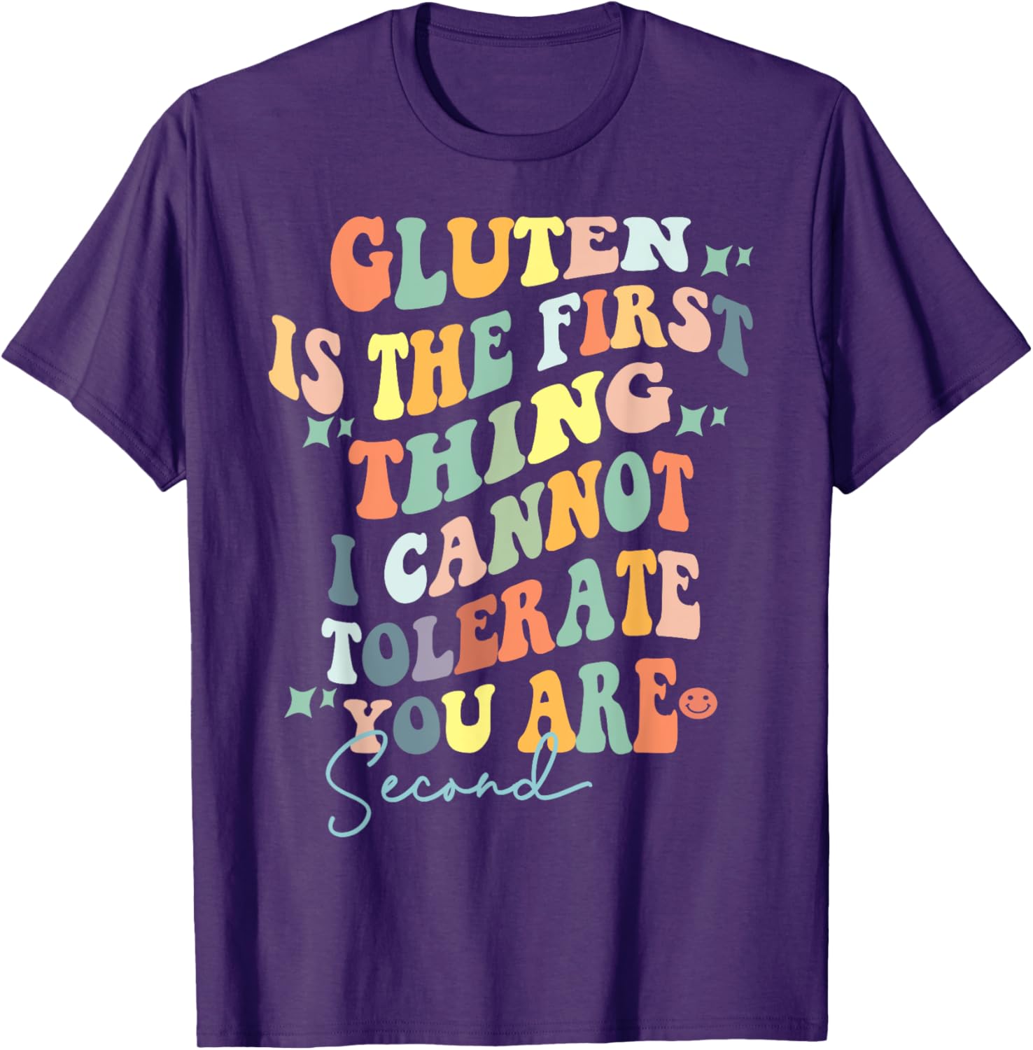 Retro Gluten I Tolerate You Second T-Shirt for Food Lovers and Humor - 3