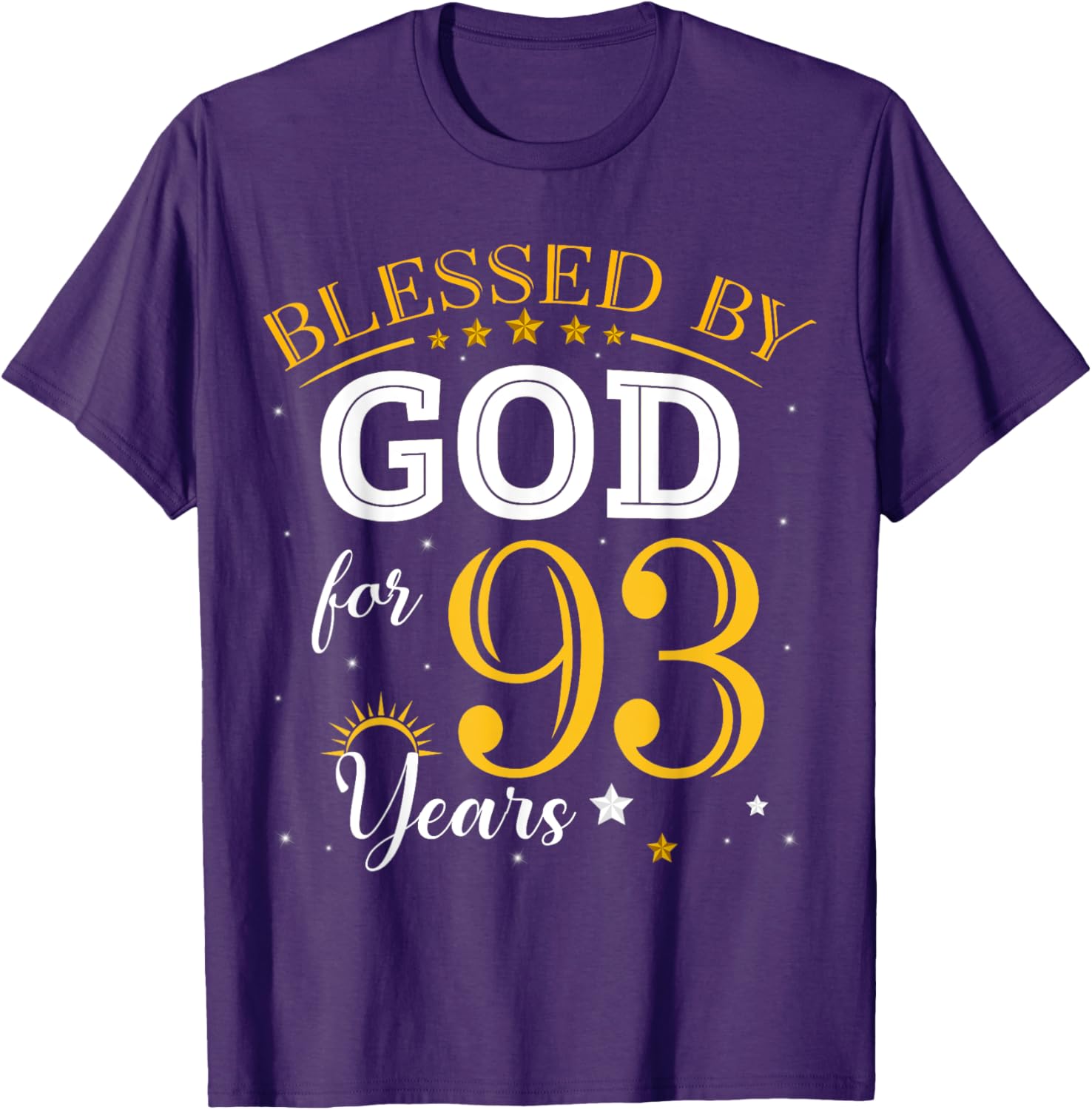 Vintage 93rd Birthday Girl Blessed by God T-Shirt for Special Celebrations - 13