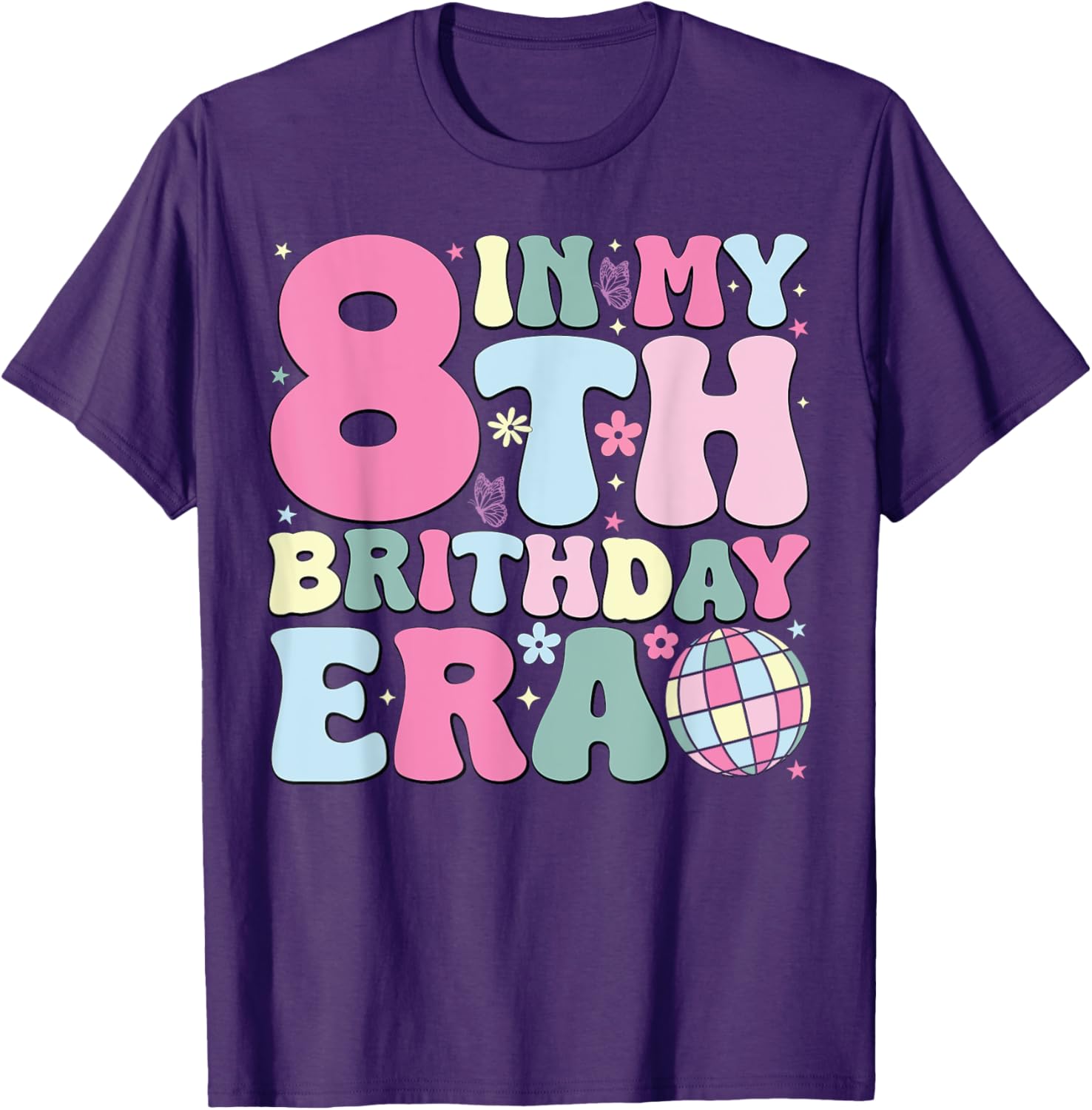 In My 8th Birthday Era Pink T-Shirt for 8 Year Old Birthday Girls - 6