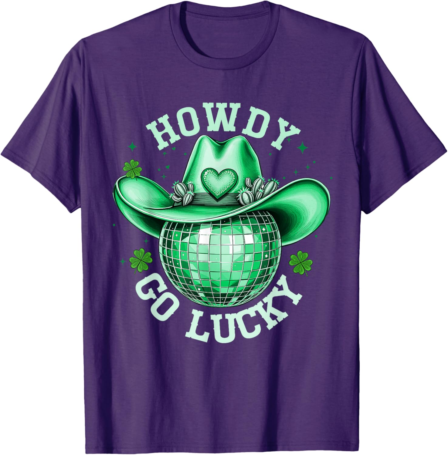 Howdy Go Lucky Disco Western Irish Shamrock T-Shirt for St. Patrick's Day - 22