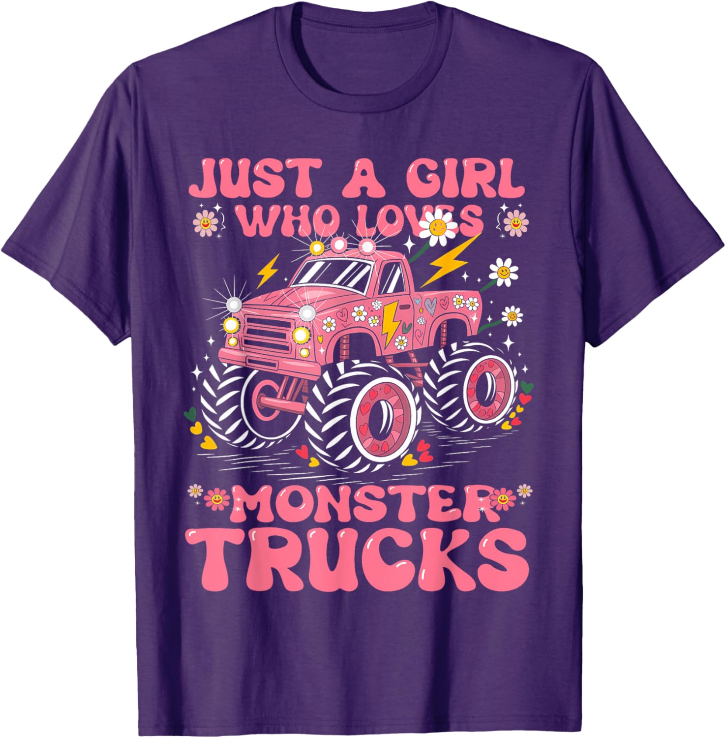 Pink Monster Truck T-Shirt for Girls - Perfect Birthday Gift Tee - 1