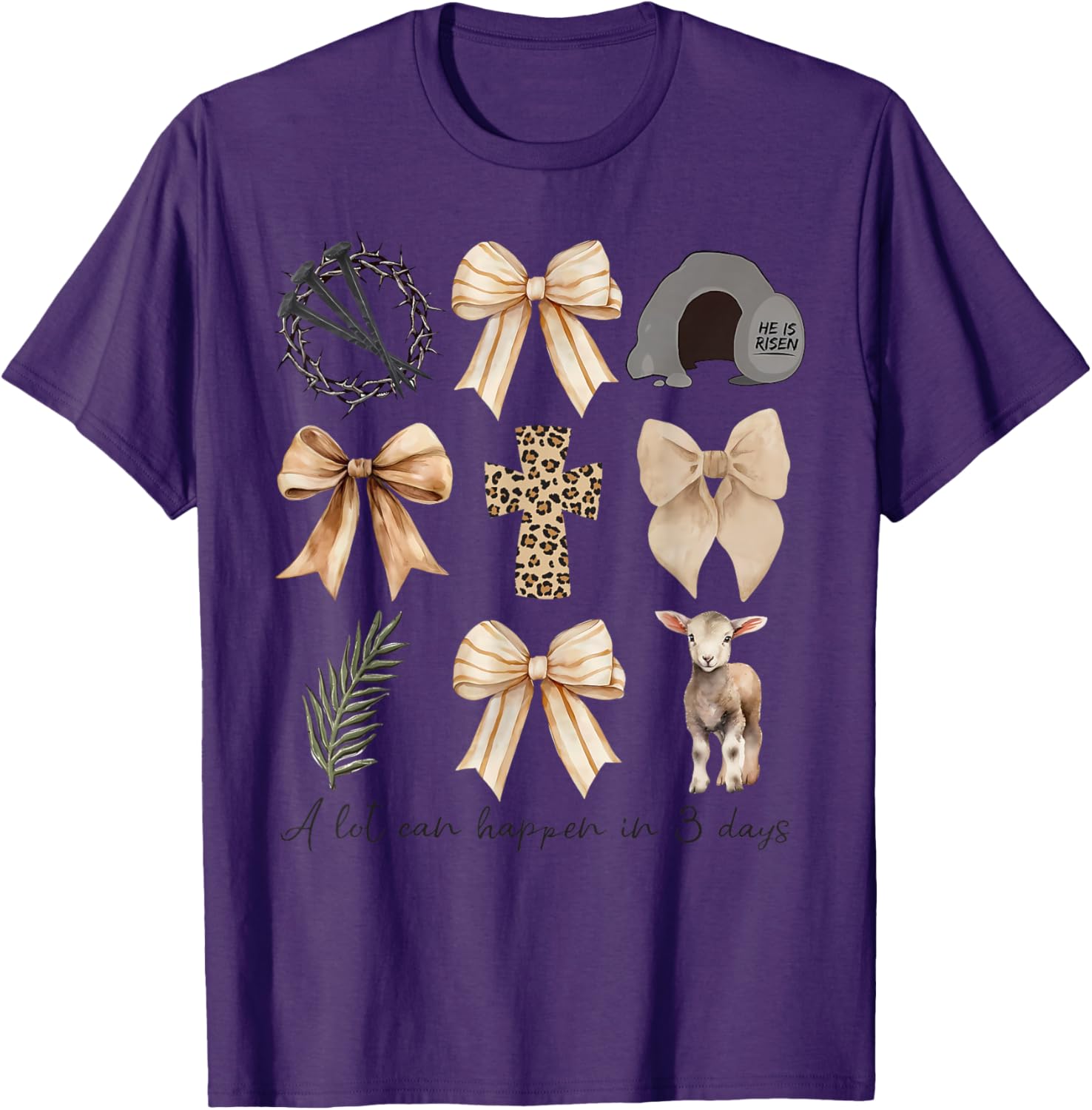 Coquette Bow Christian Easter T-Shirt – A Lot Can Happen in Three Days - 1