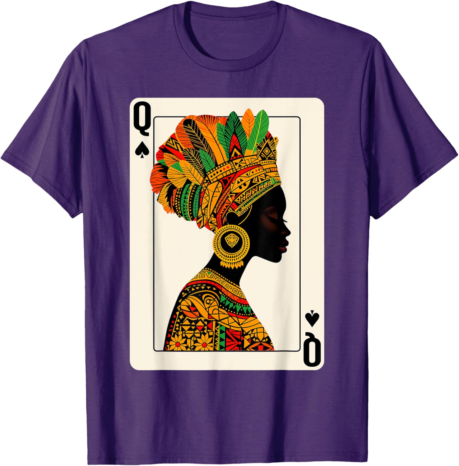 Black Queen of Spades Card Game T-Shirt Celebrating Proud Black Women - 3