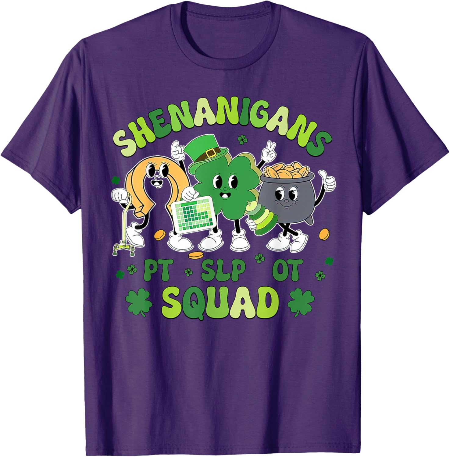 Cute St Patrick's Day Shamrock T-Shirt for Therapy Professionals Team - 2