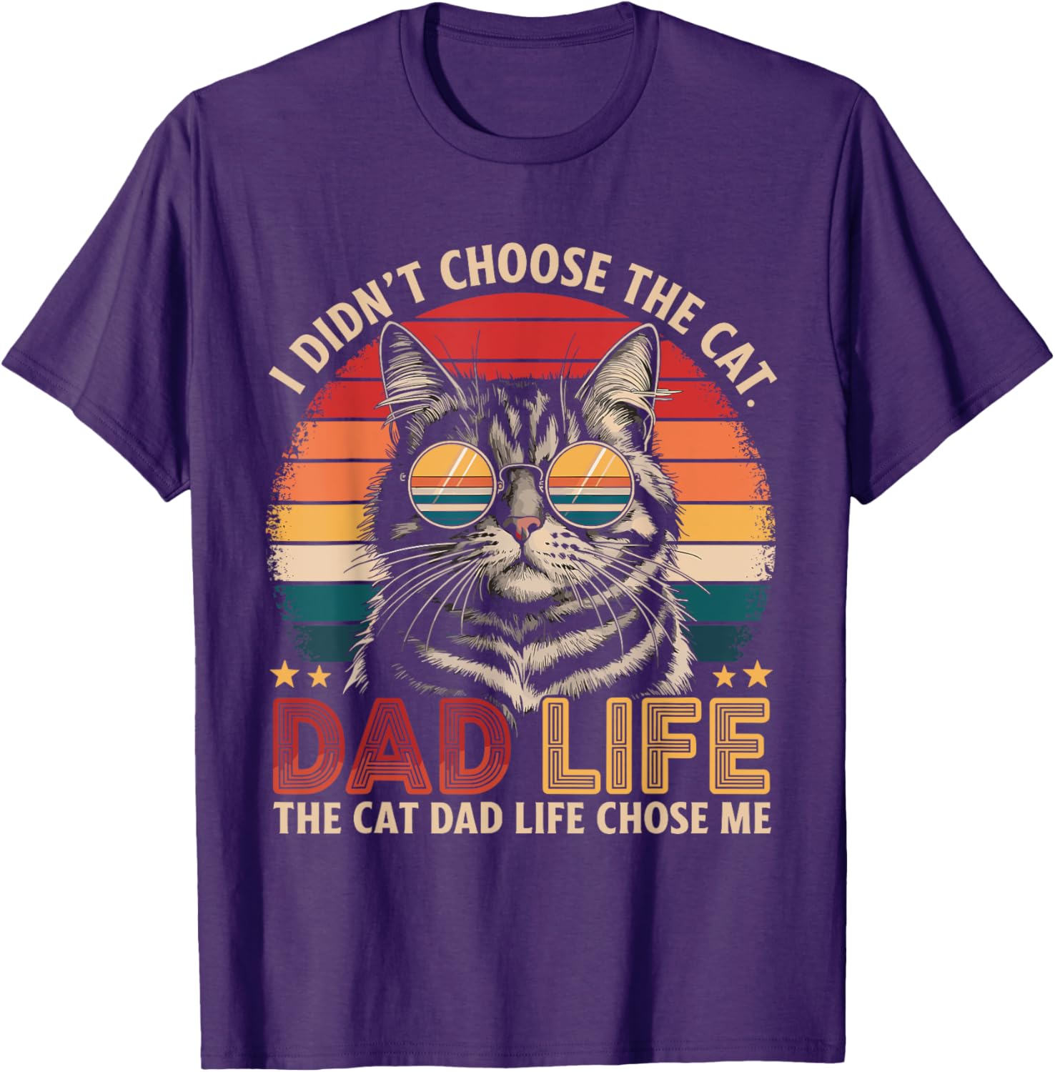 Cat Dad Life T-Shirt Funny Cat Lover Gift for Father's Day and Birthdays - 1