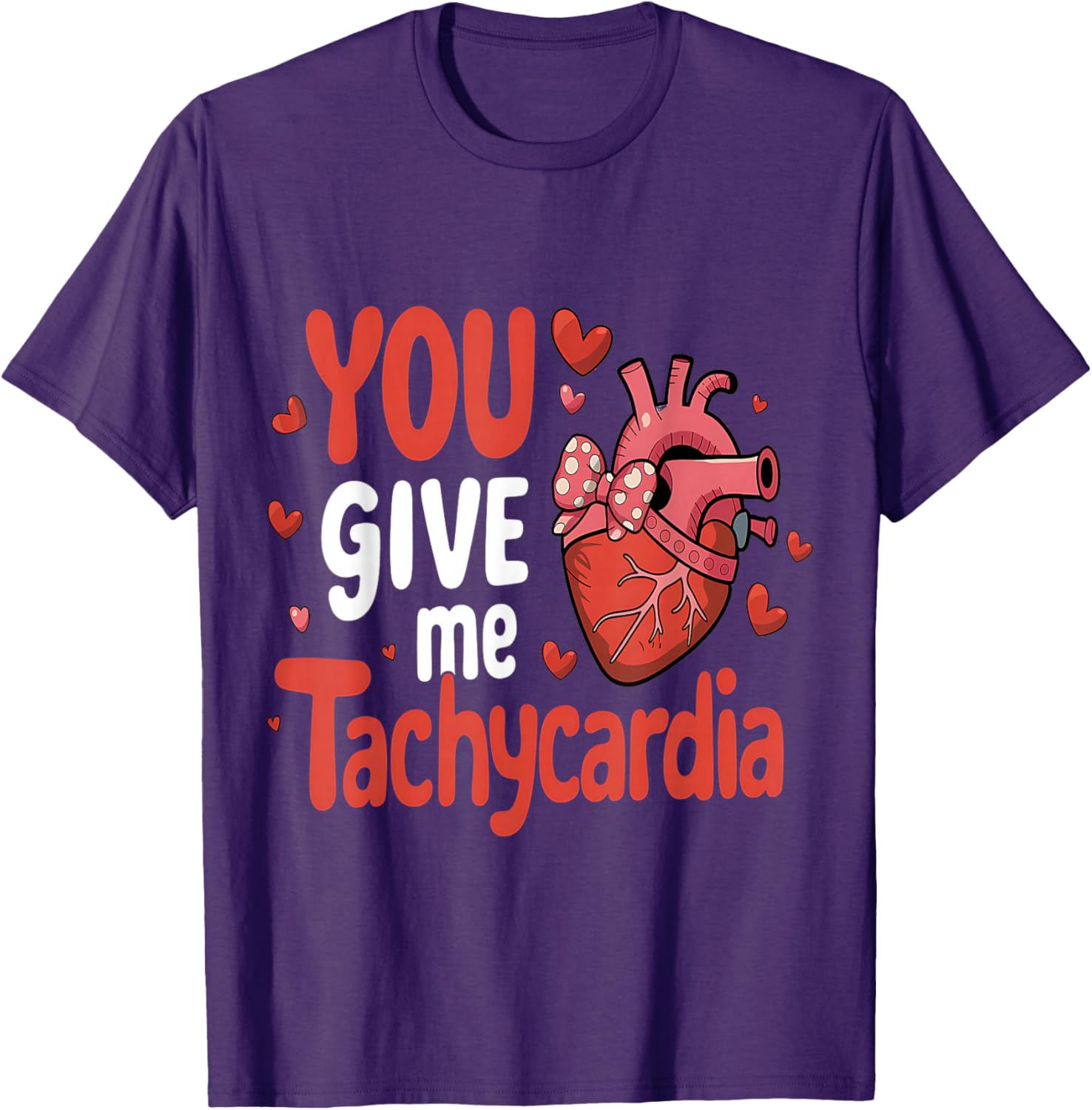 Cute You Give Me Tachycardia Nurse Valentines Day Scrub Top for Women - 14