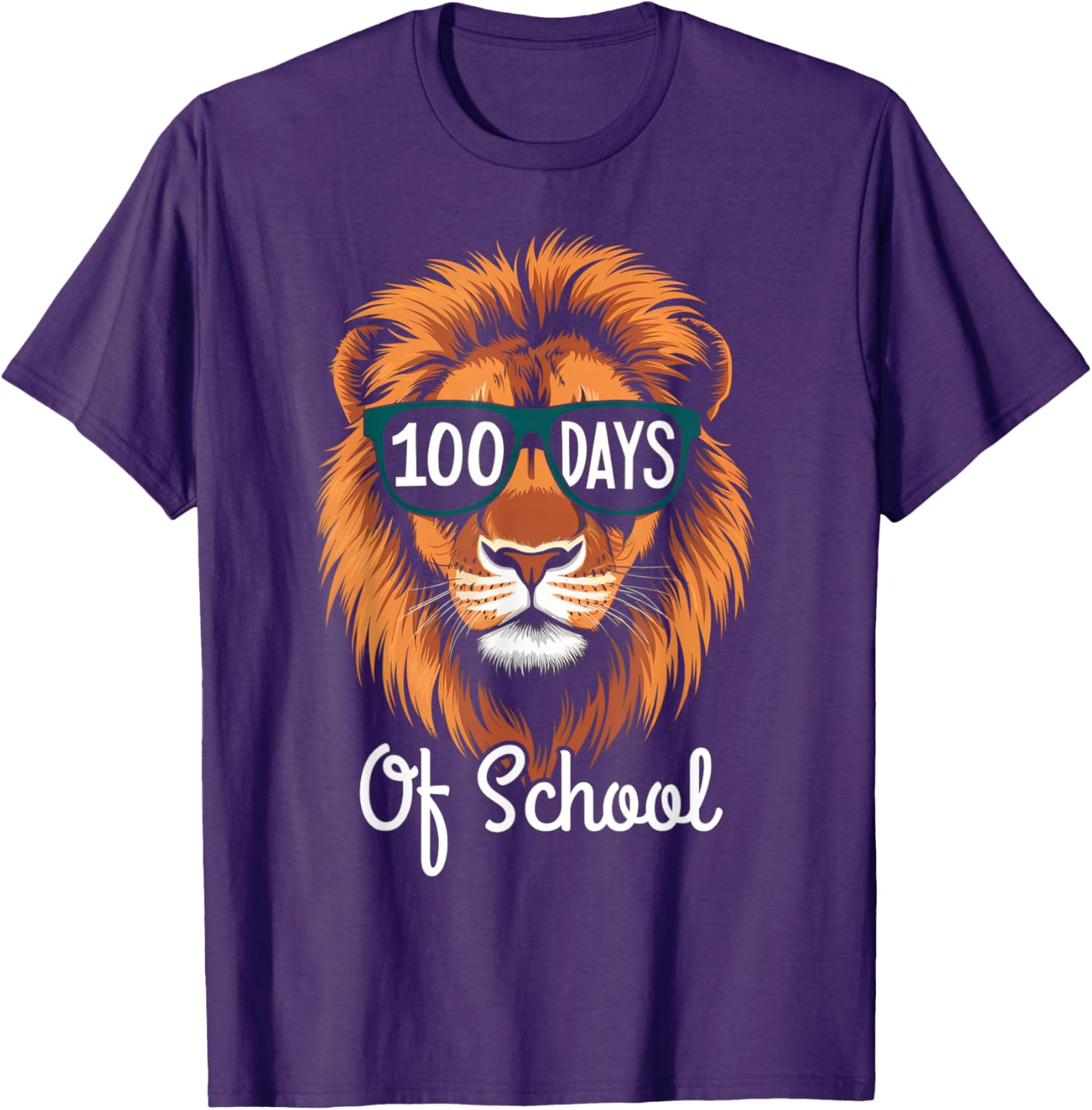 Cool Lion 100 Days Smarter Kids T-Shirt for 100th Day of School Fun - 7