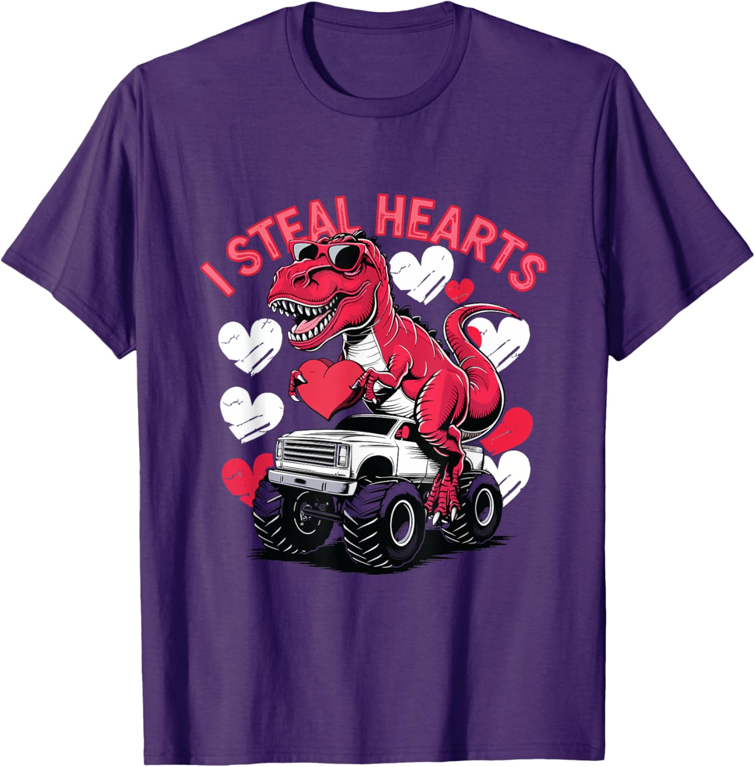 I Steal Hearts Toddler T-Rex Valentine's Day Shirt for Baby Boys - 2